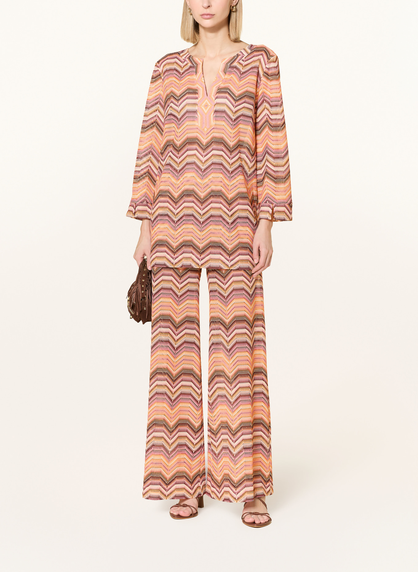 Ana Alcazar Tunika: ORANGE / CREME / DUNKELLILA