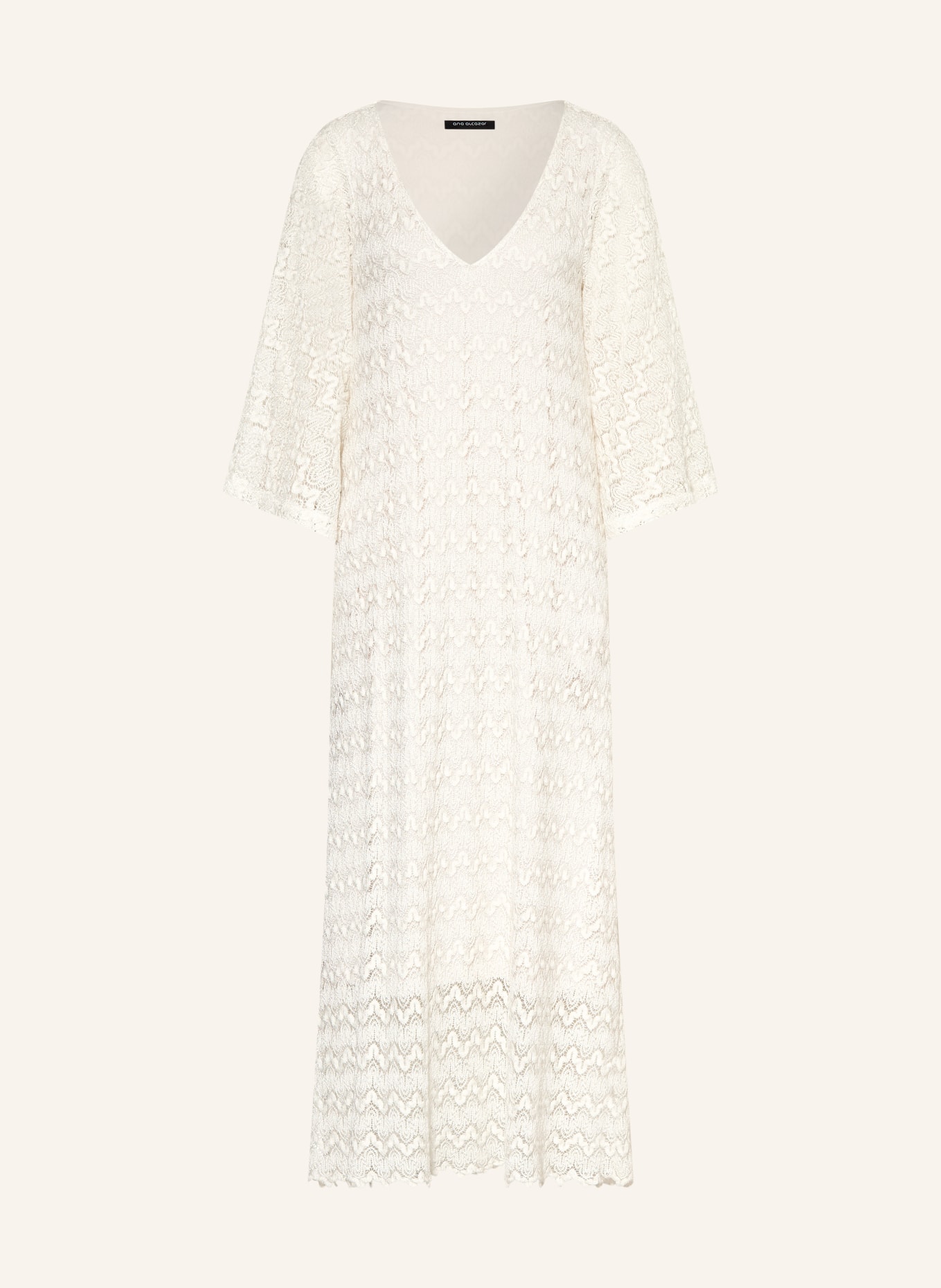 Ana Alcazar Robe en dentelle à manches 3/4: ÉCRU