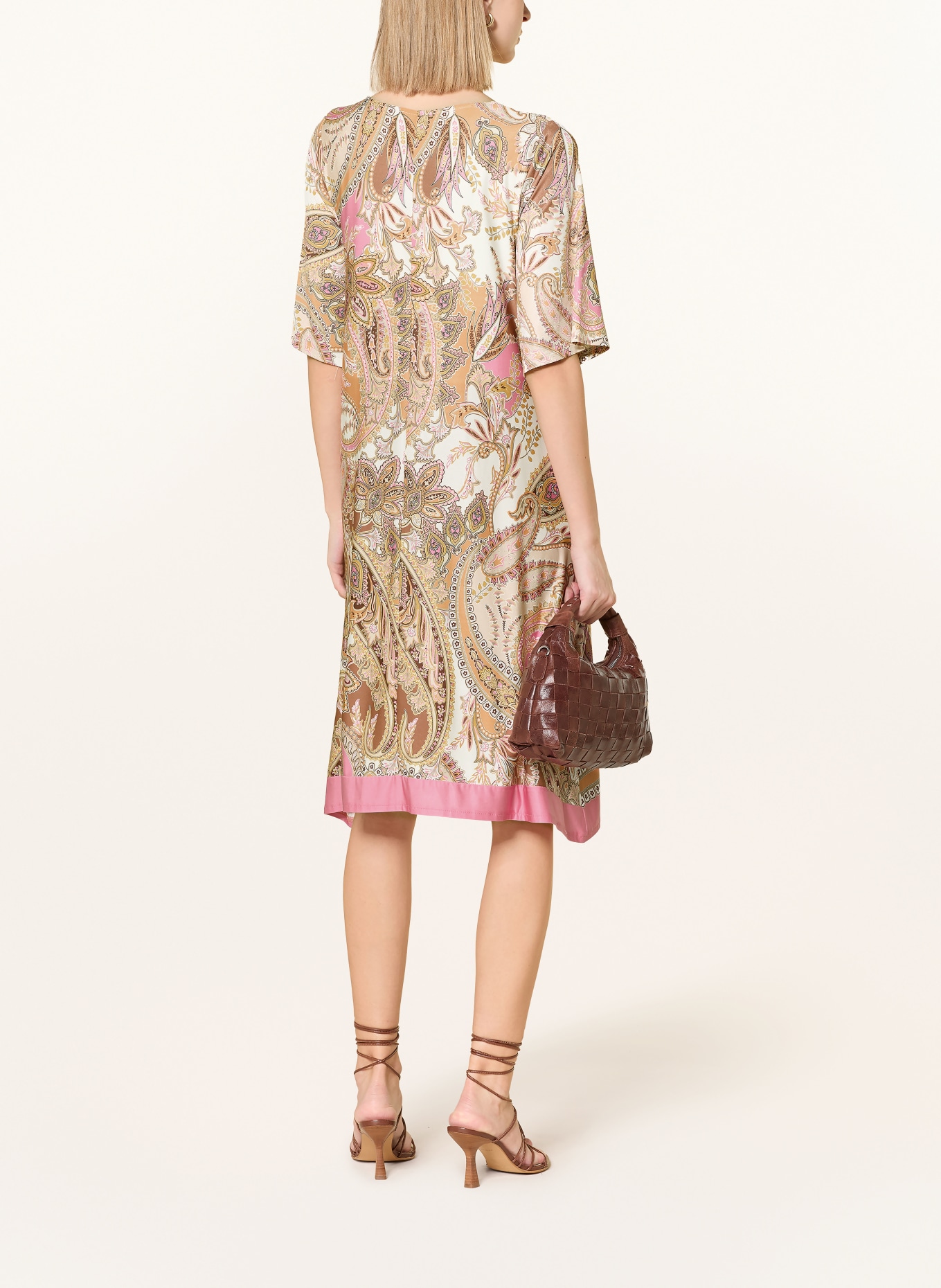 Ana Alcazar jersey dress: DARK ORANGE / PINK / ECRU