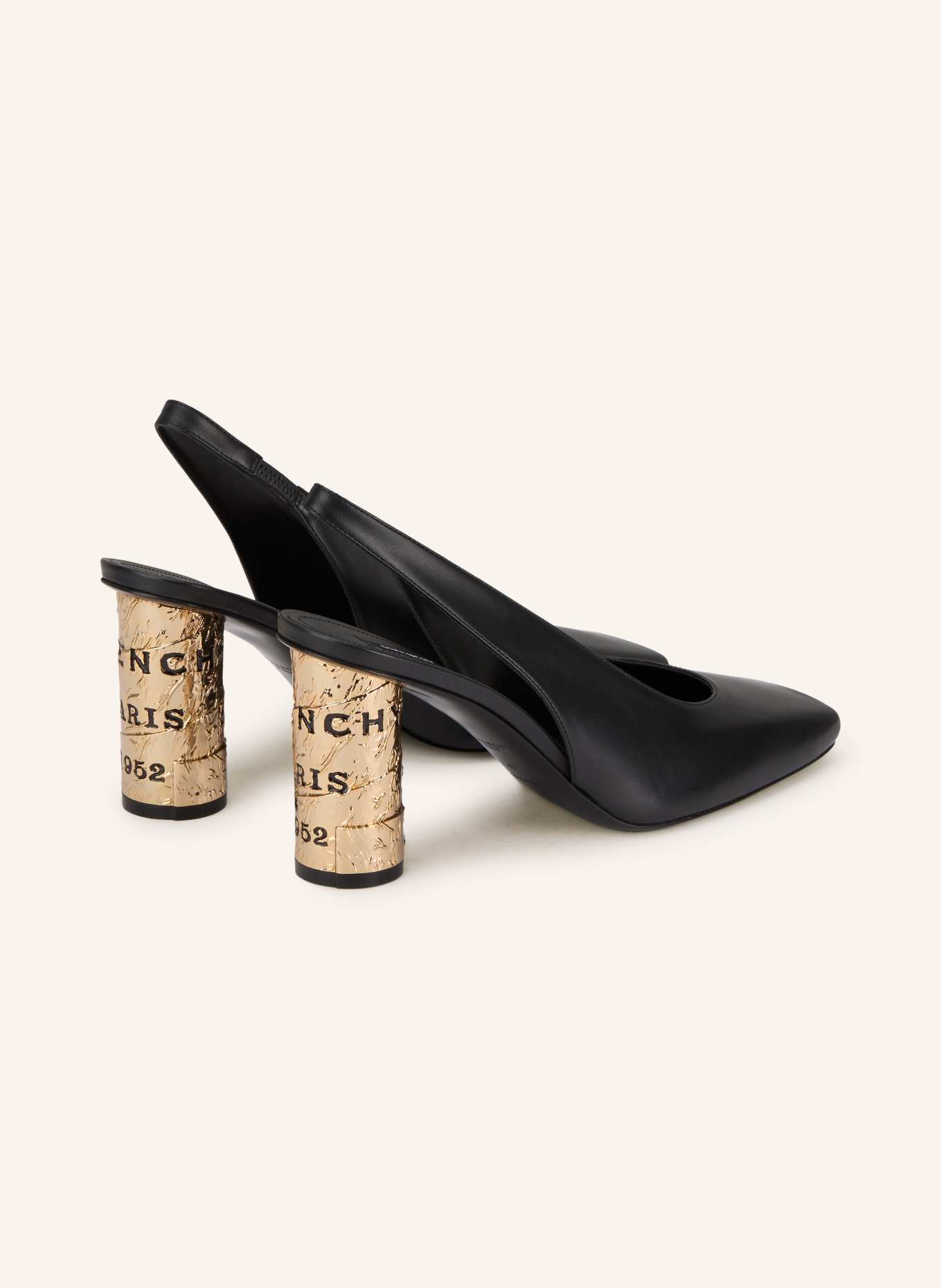 GIVENCHY slingback pumps: BLACK / GOLD