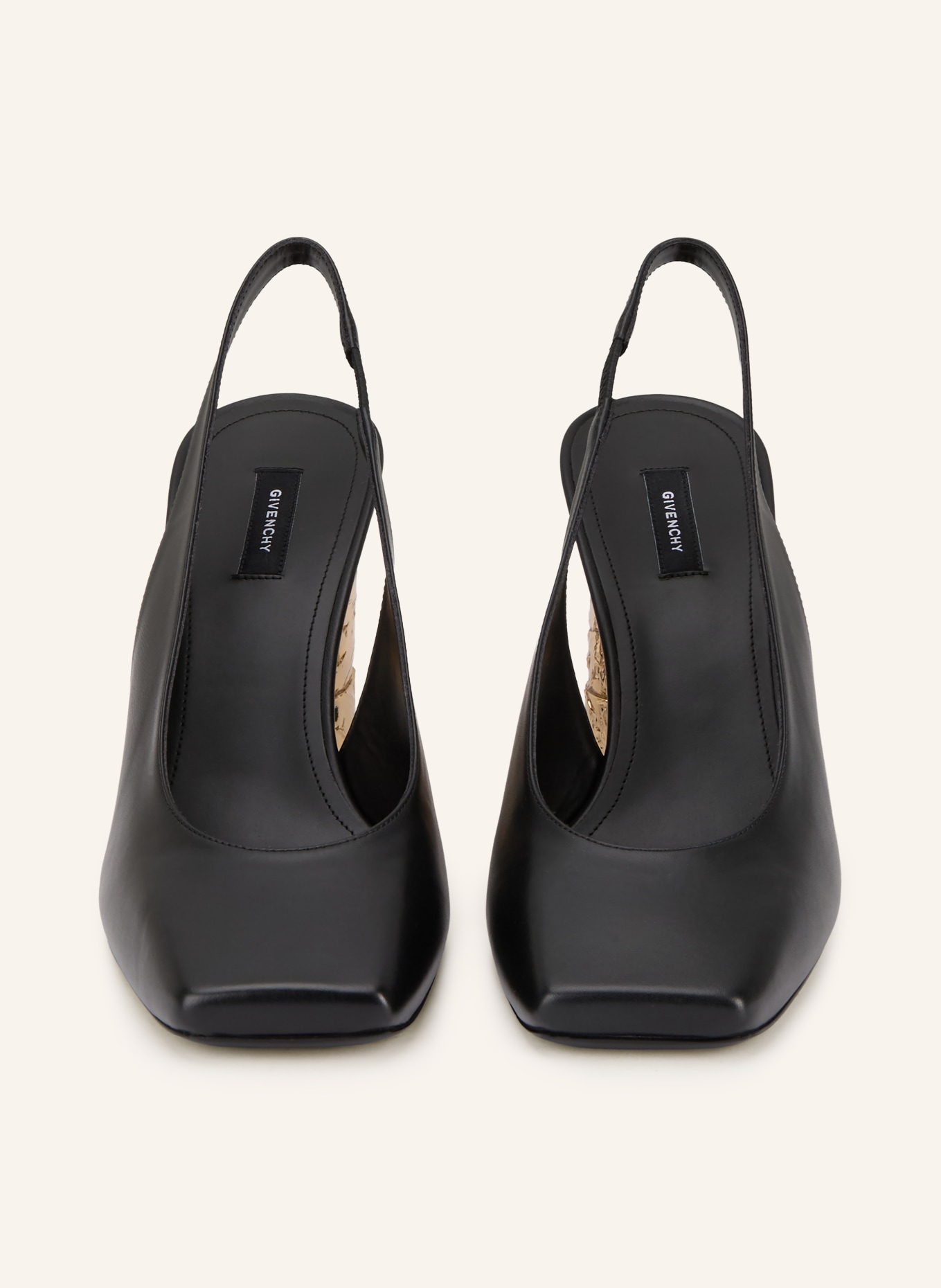 GIVENCHY slingback pumps: BLACK / GOLD