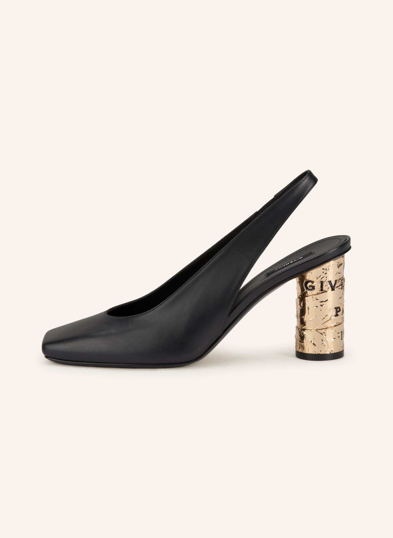 GIVENCHY slingback pumps: BLACK / GOLD