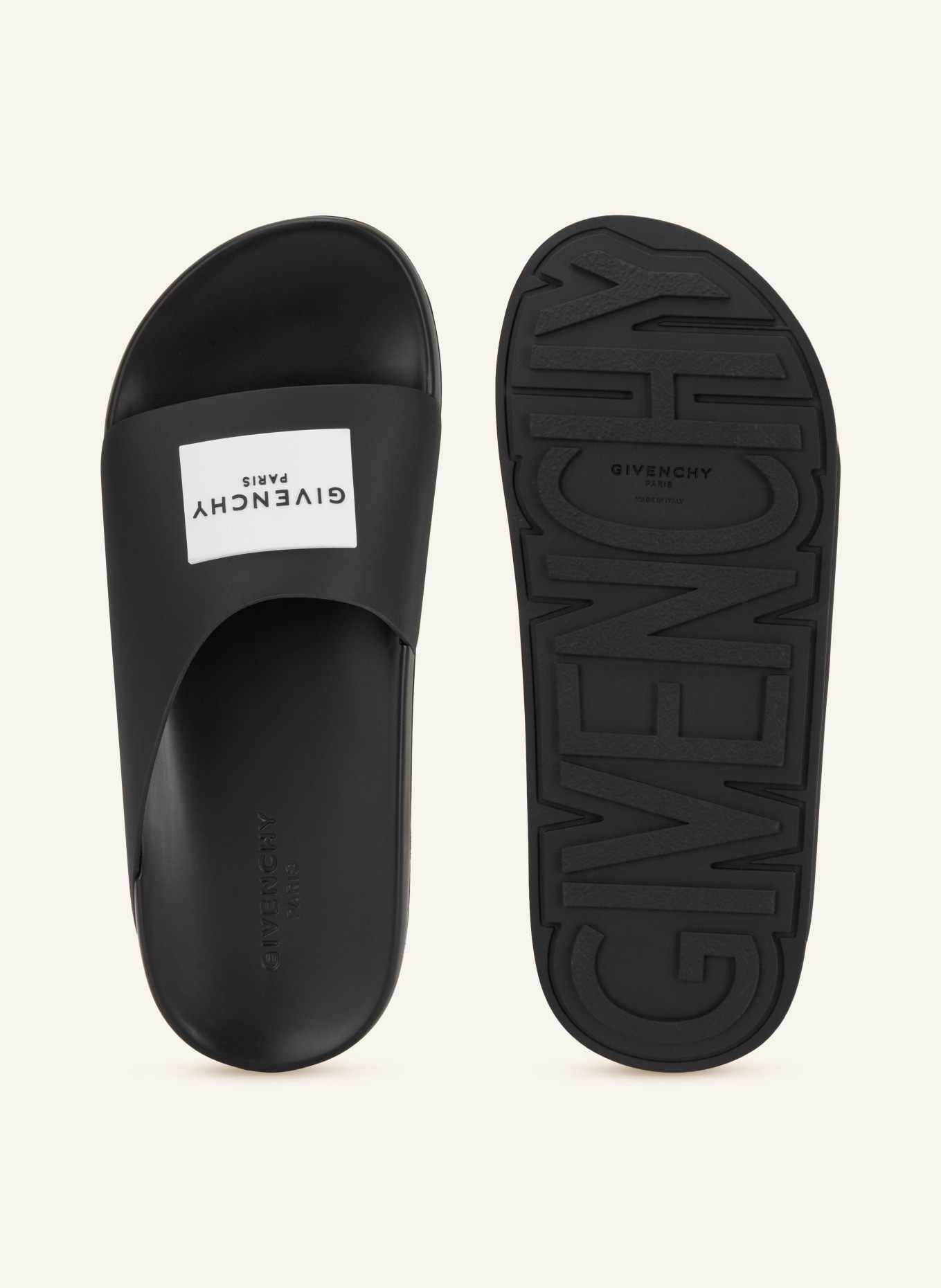 GIVENCHY klapki: CZARNY / BIAŁY