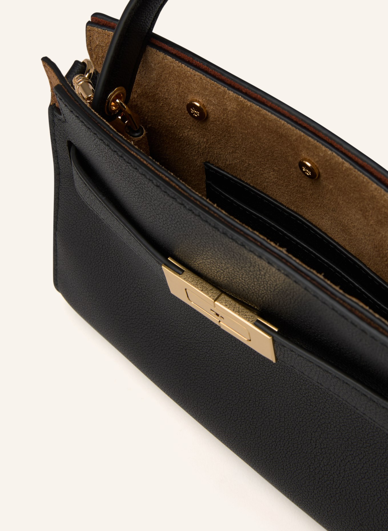 TORY BURCH Torebka LEE RADIZWILL SMALL: CZARNY / ZŁOTY