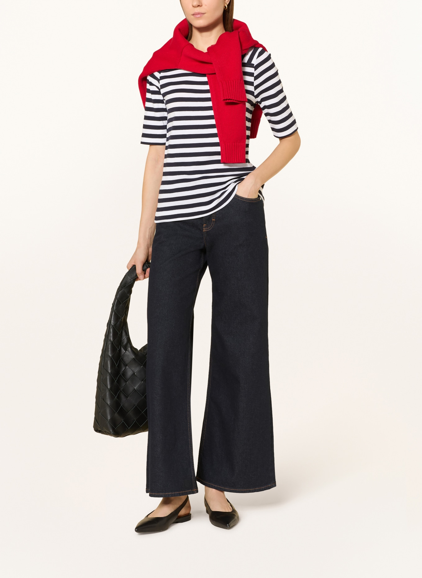 efixelle T-Shirt: WEISS / DUNKELBLAU