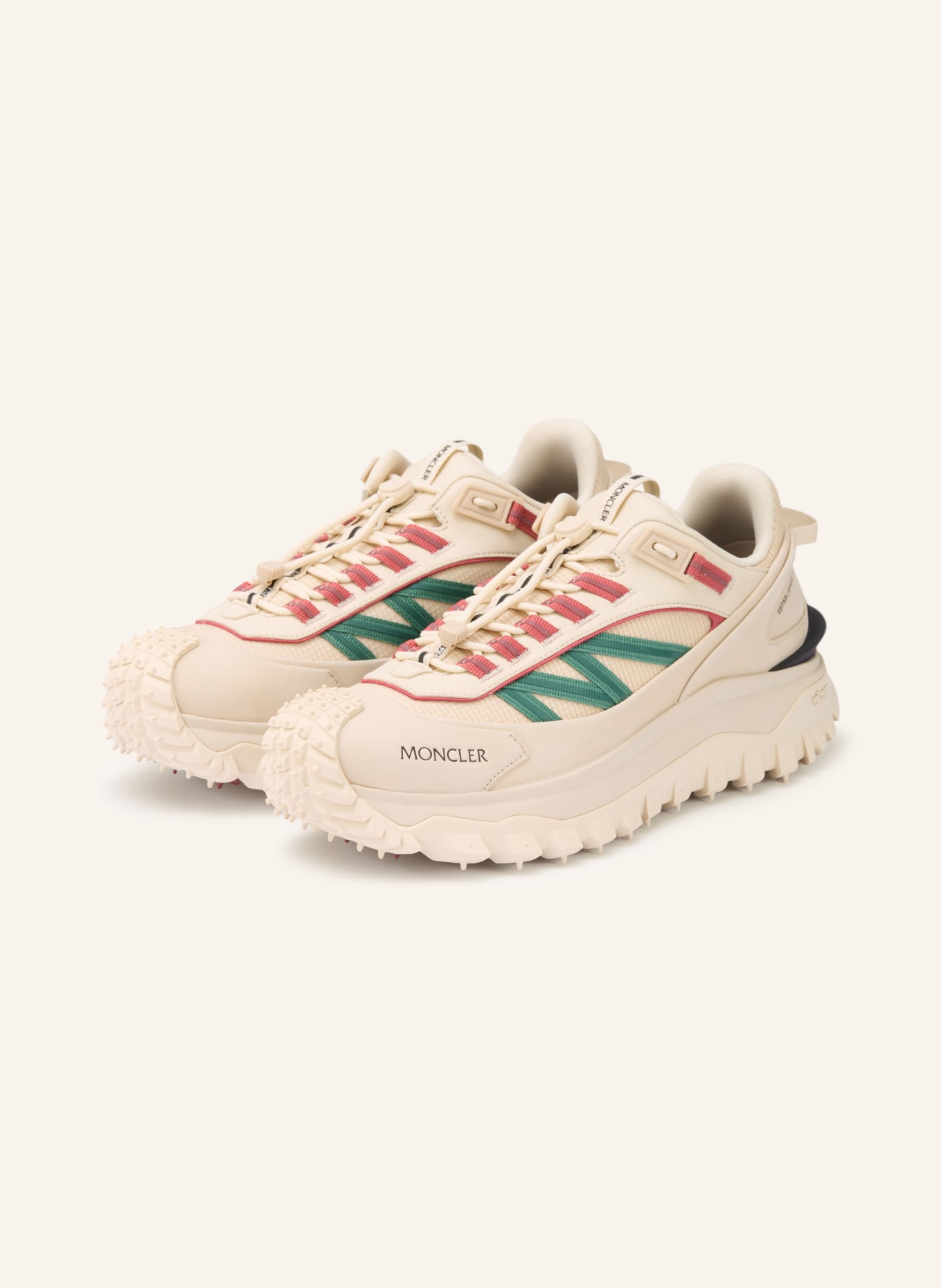 MONCLER Buty sportowe TRAILGRIP: BEŻOWY / CZERWONY / ZIELONY