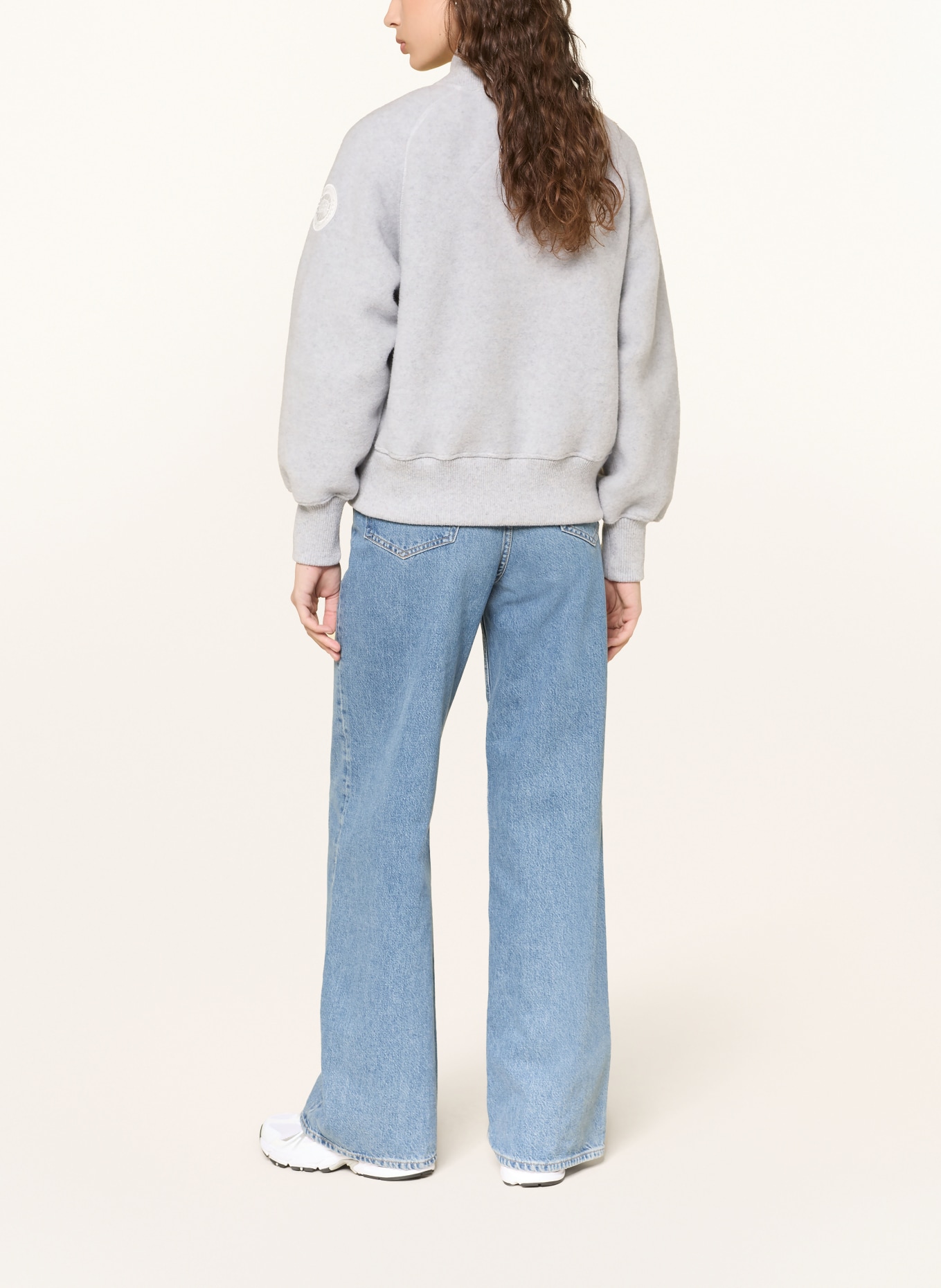 CANADA GOOSE Fleecová bunda SIERRA: ŠEDÁ / BÍLÁ