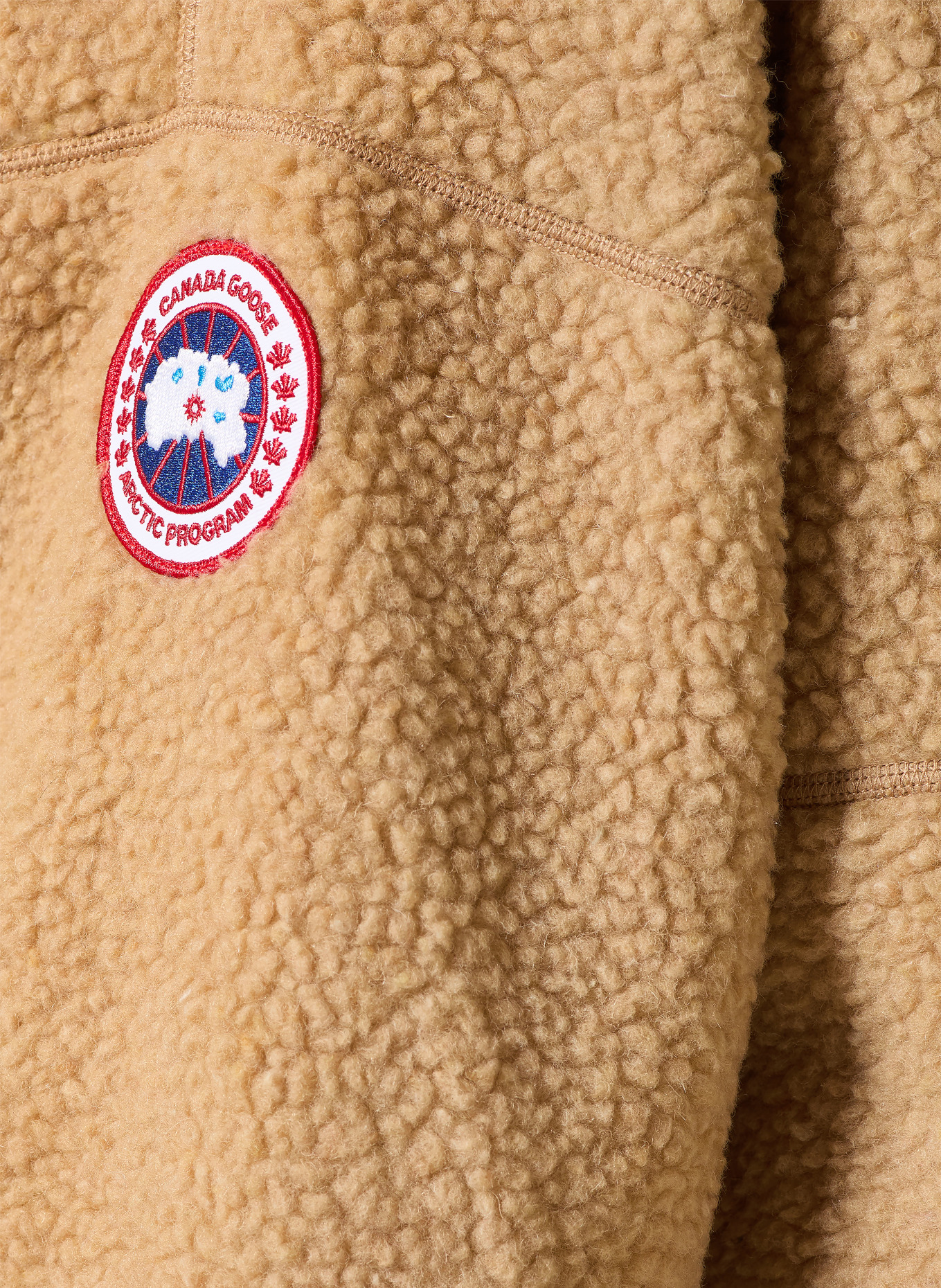 CANADA GOOSE Bunda z medvídčí kůže SIMCOE: BÉŽOVÁ / TMAVĚ HNĚDÁ