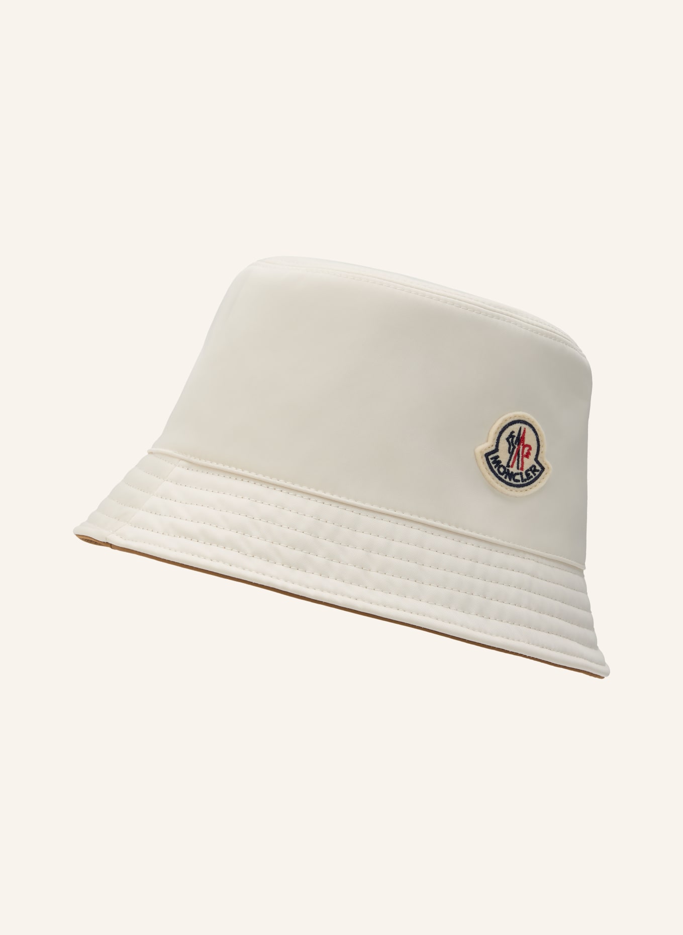 MONCLER Bucket Hat zum Wenden: WEISS / BRAUN