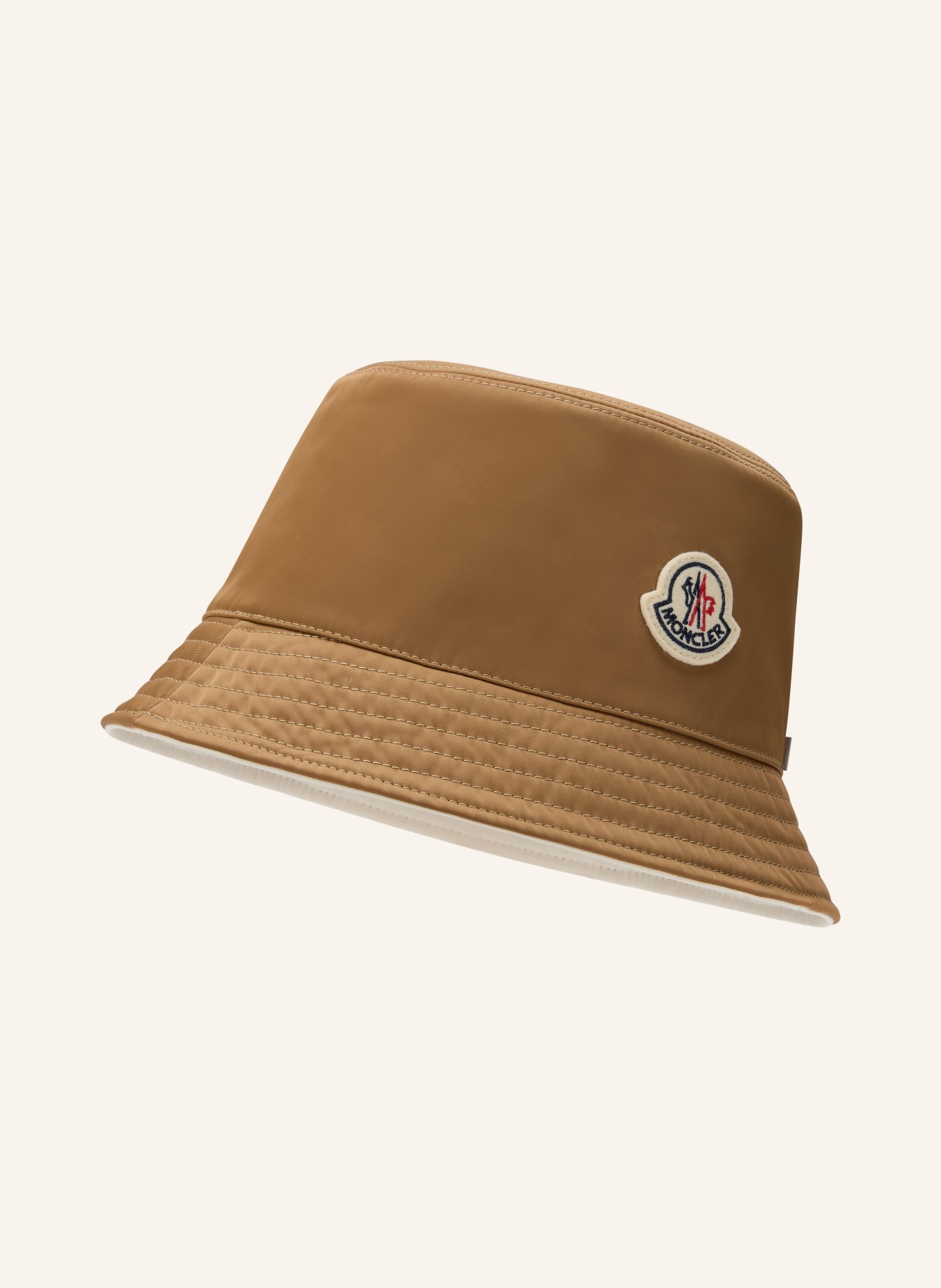 MONCLER Bucket Hat zum Wenden: WEISS / BRAUN