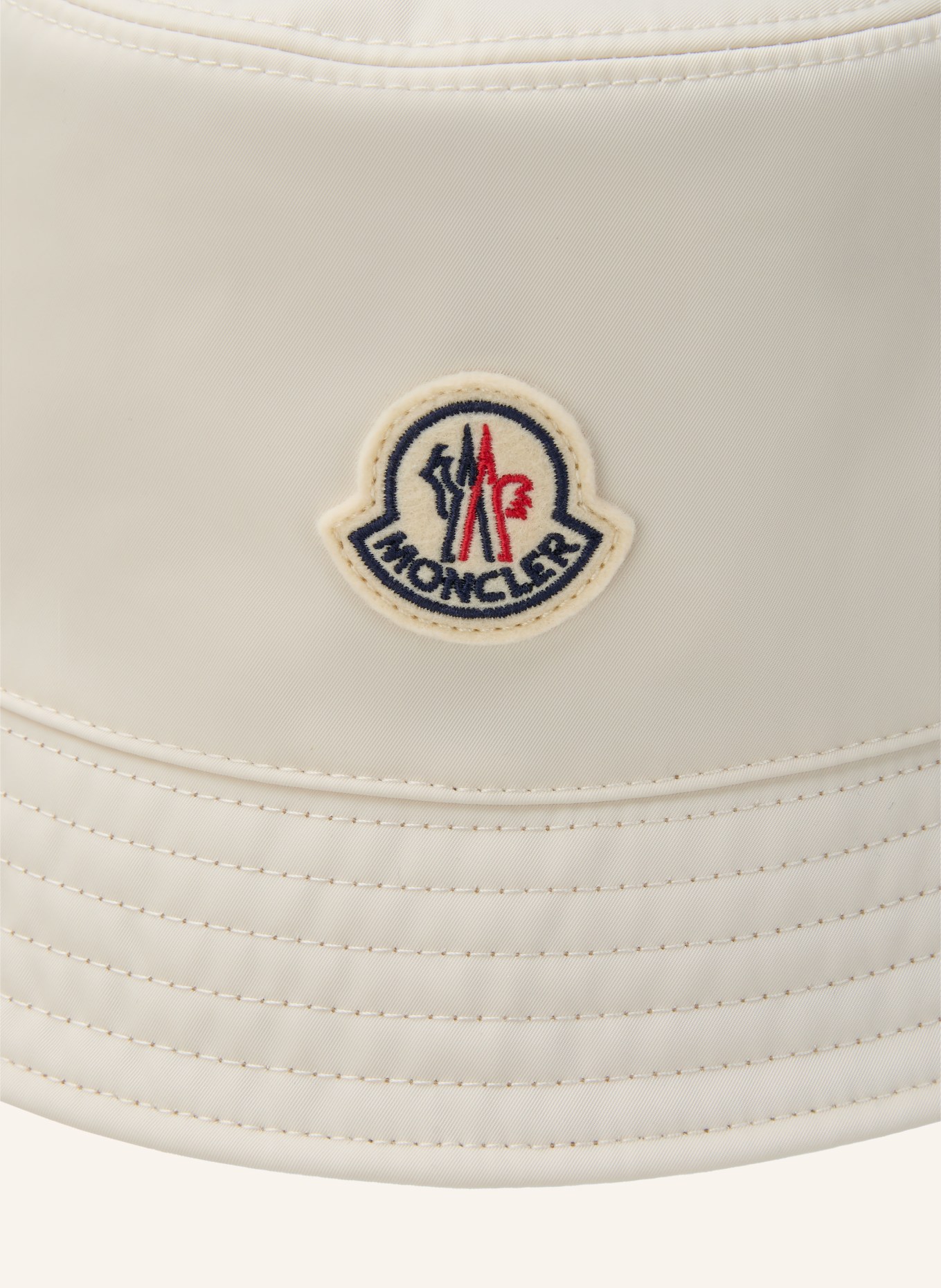 MONCLER Bucket Hat zum Wenden: WEISS / BRAUN