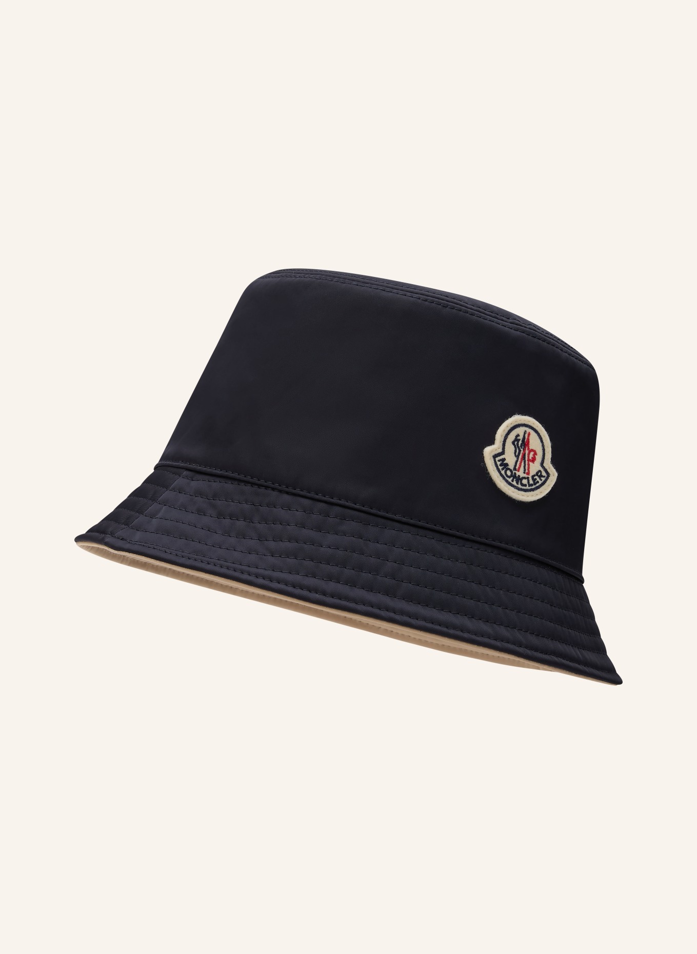 MONCLER Bucket Hat zum Wenden: BEIGE / SCHWARZ