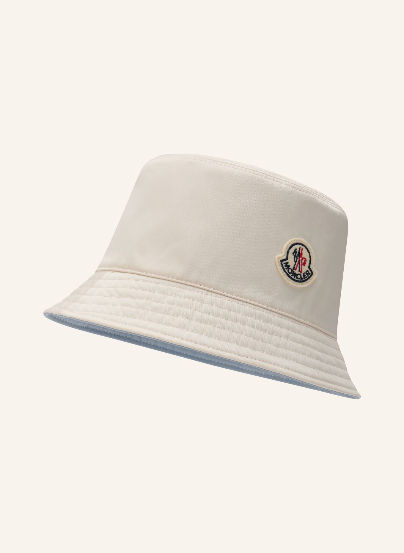 MONCLER Bucket Hat zum Wenden: HELLBLAU / CREME