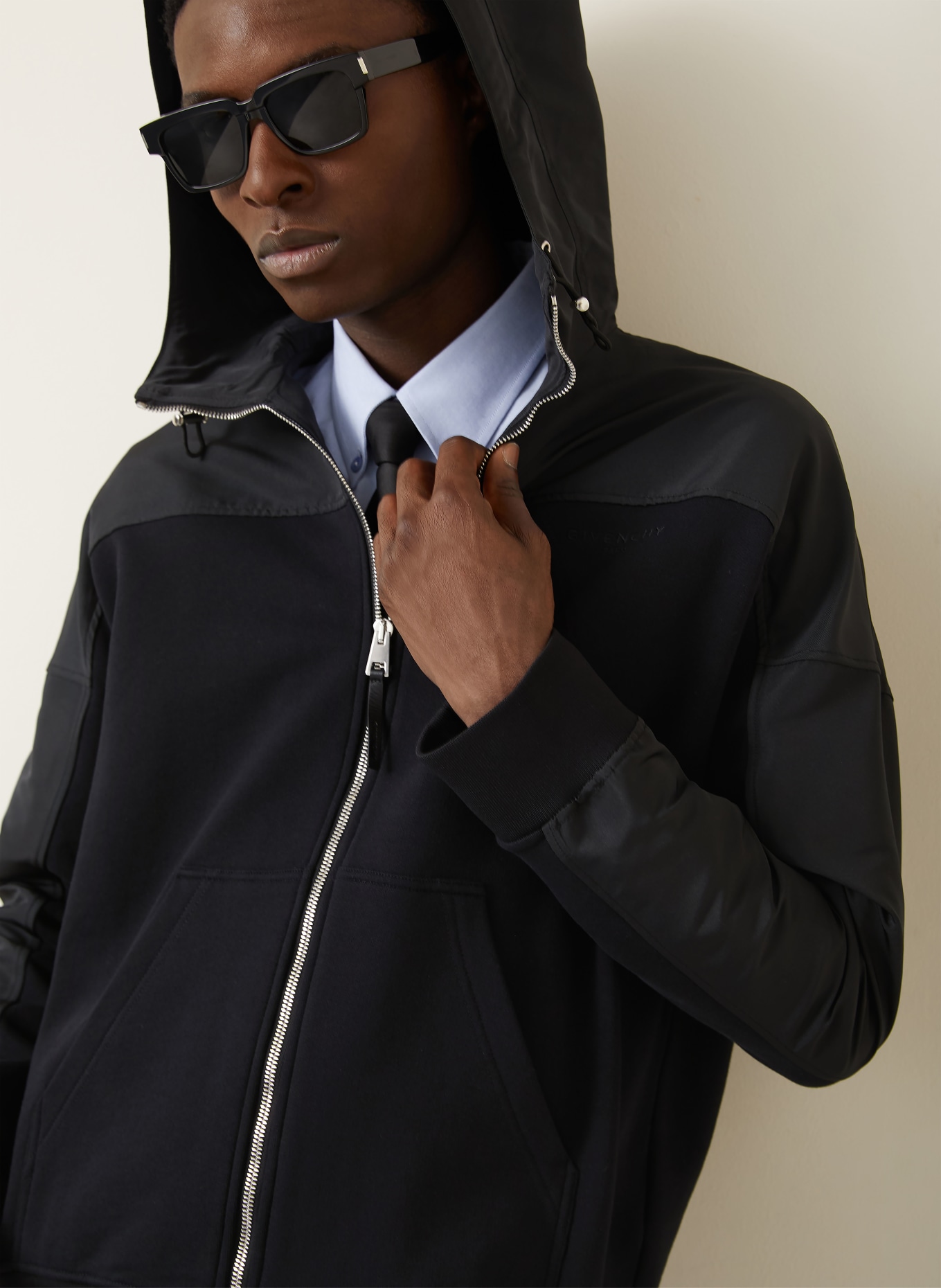 GIVENCHY Jacke im Materialmix: SCHWARZ