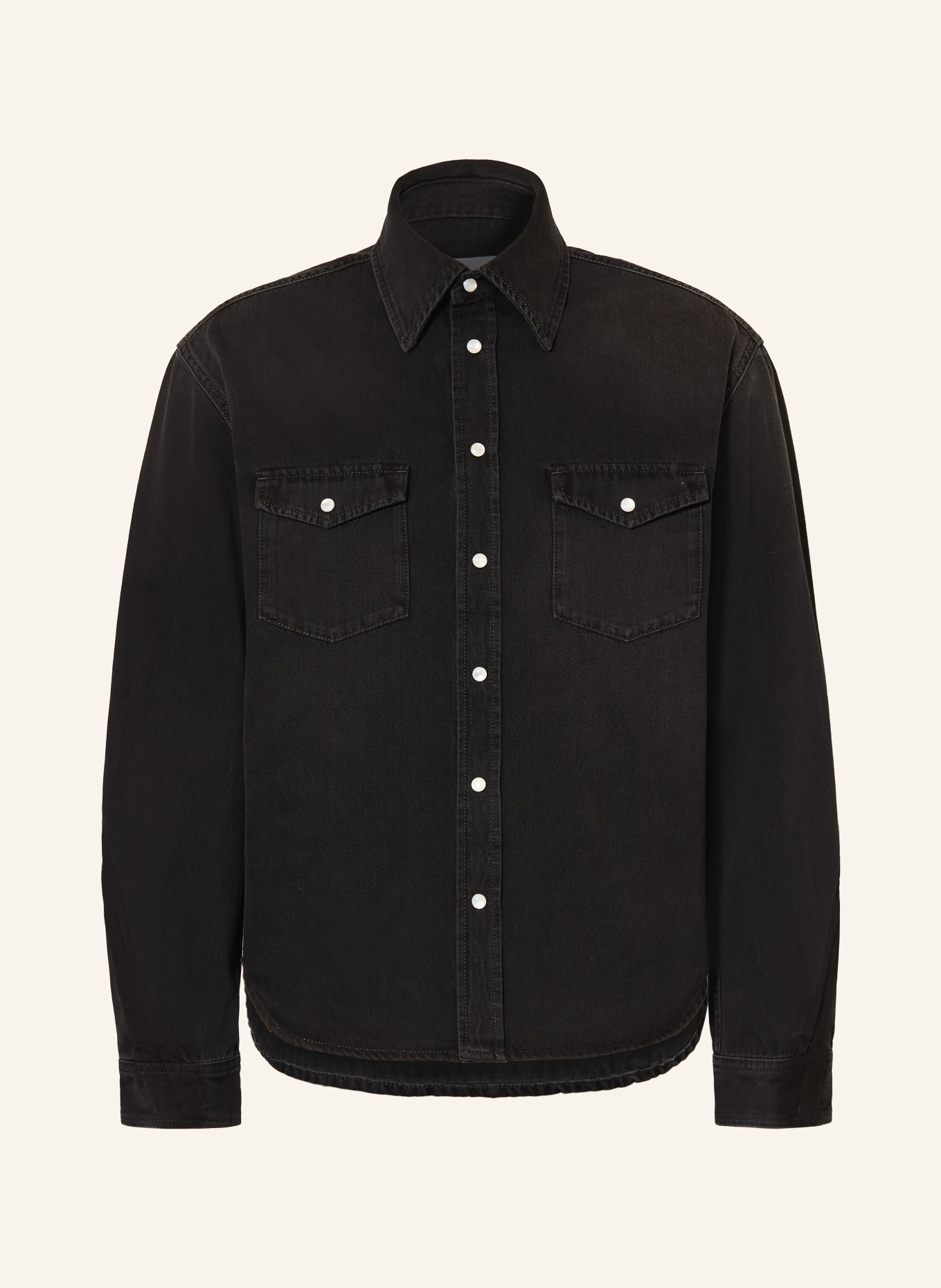 GIVENCHY Jeanshemd Regular Fit: SCHWARZ