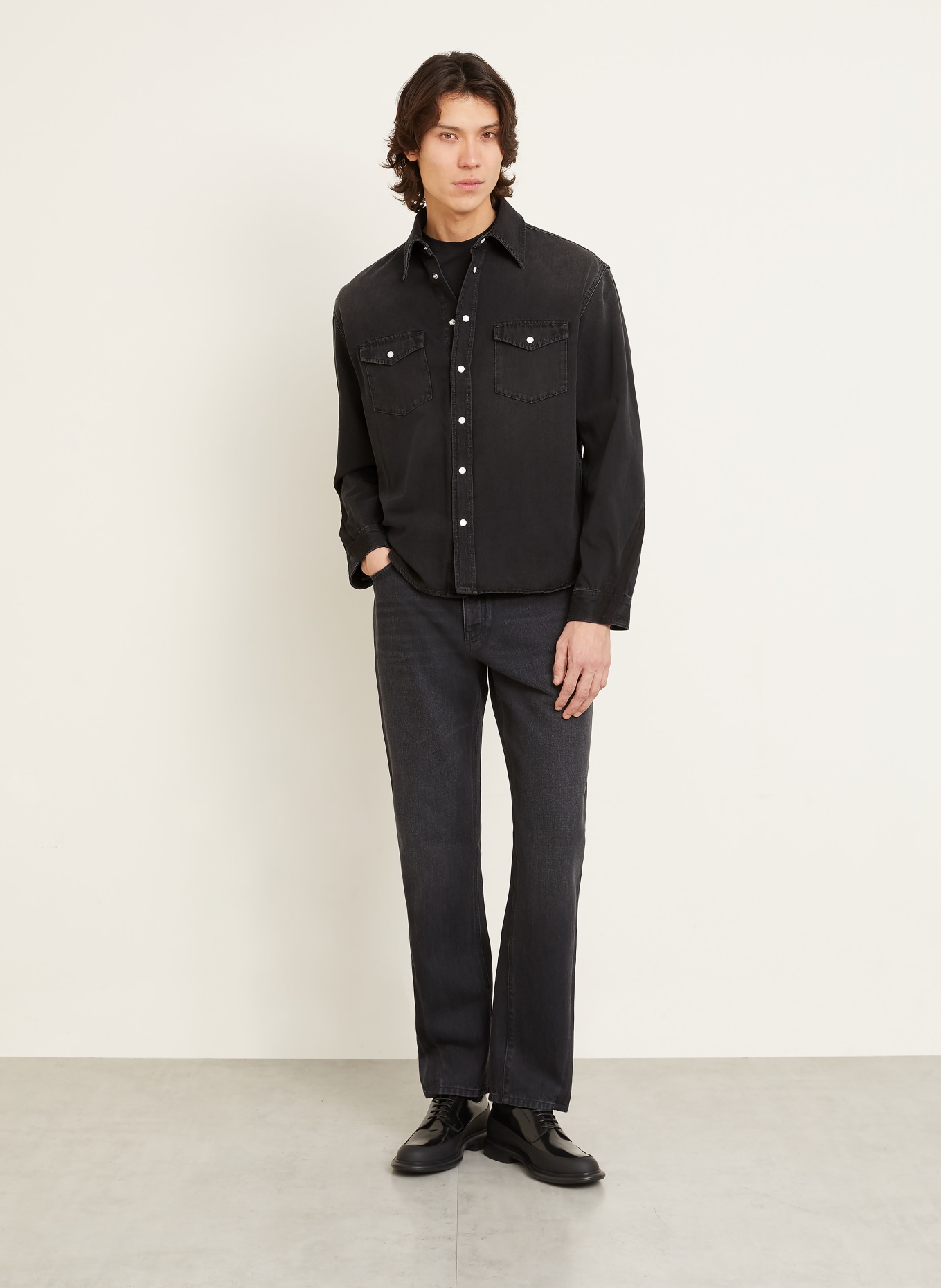 GIVENCHY Jeanshemd Regular Fit: SCHWARZ