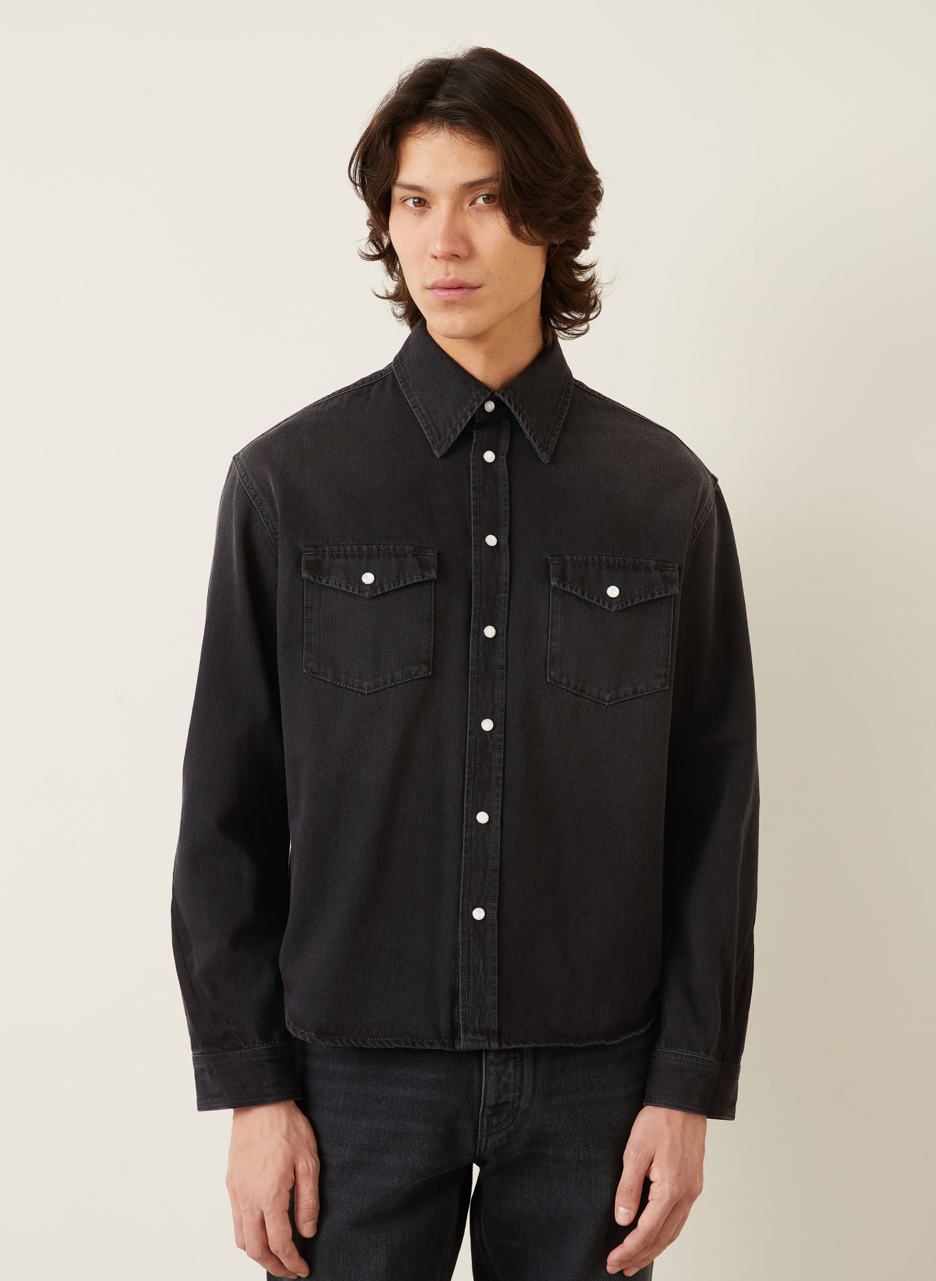 GIVENCHY Jeanshemd Regular Fit: SCHWARZ