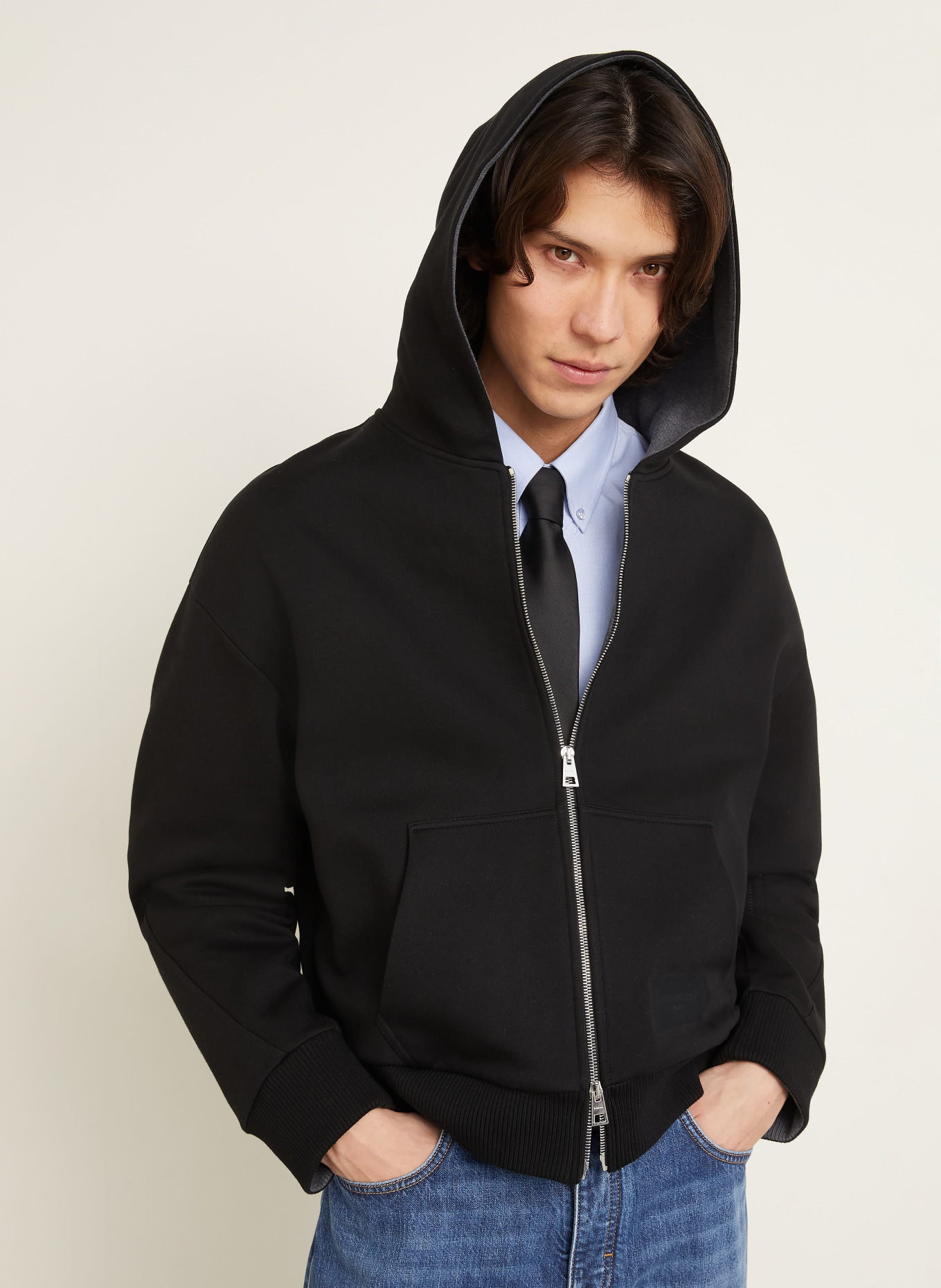 GIVENCHY Sweatjacke: SCHWARZ / DUNKELGRAU