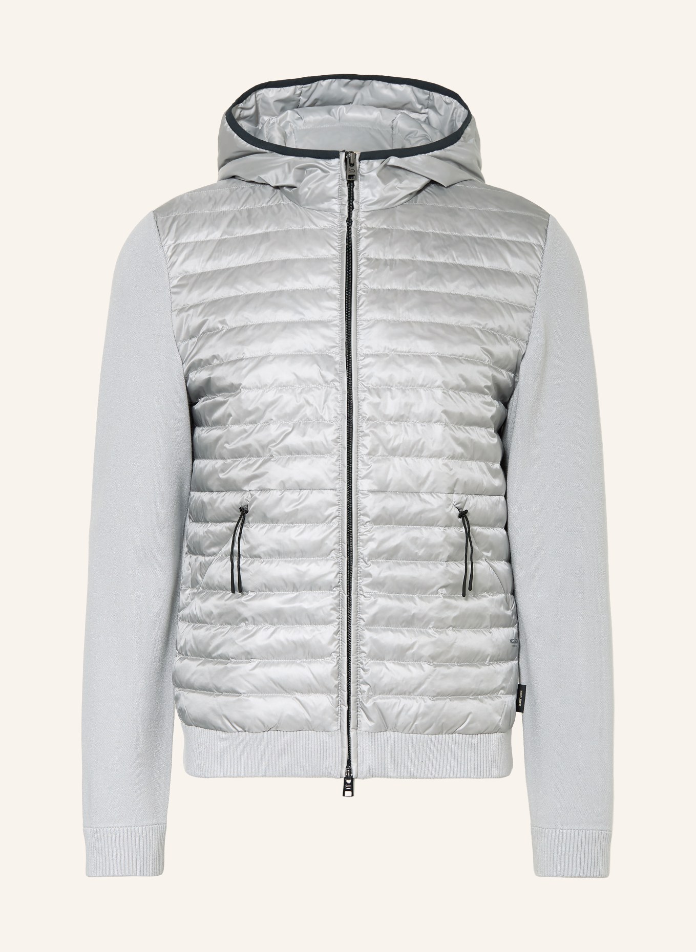 WOOLRICH Daunenjacke ALLEN  im Materialmix: BLAUGRAU