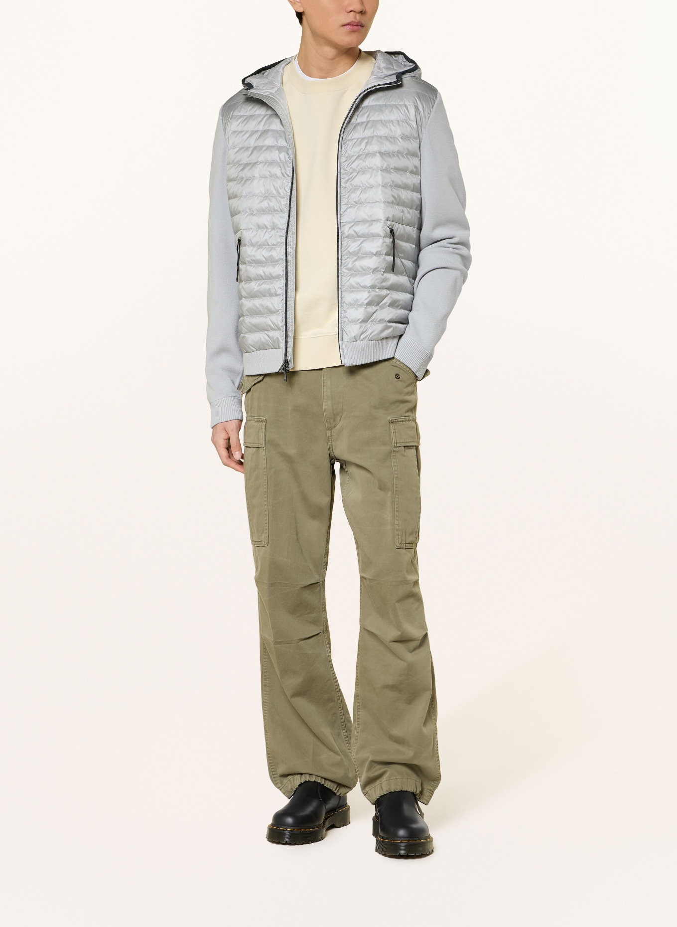 WOOLRICH Daunenjacke ALLEN  im Materialmix: BLAUGRAU