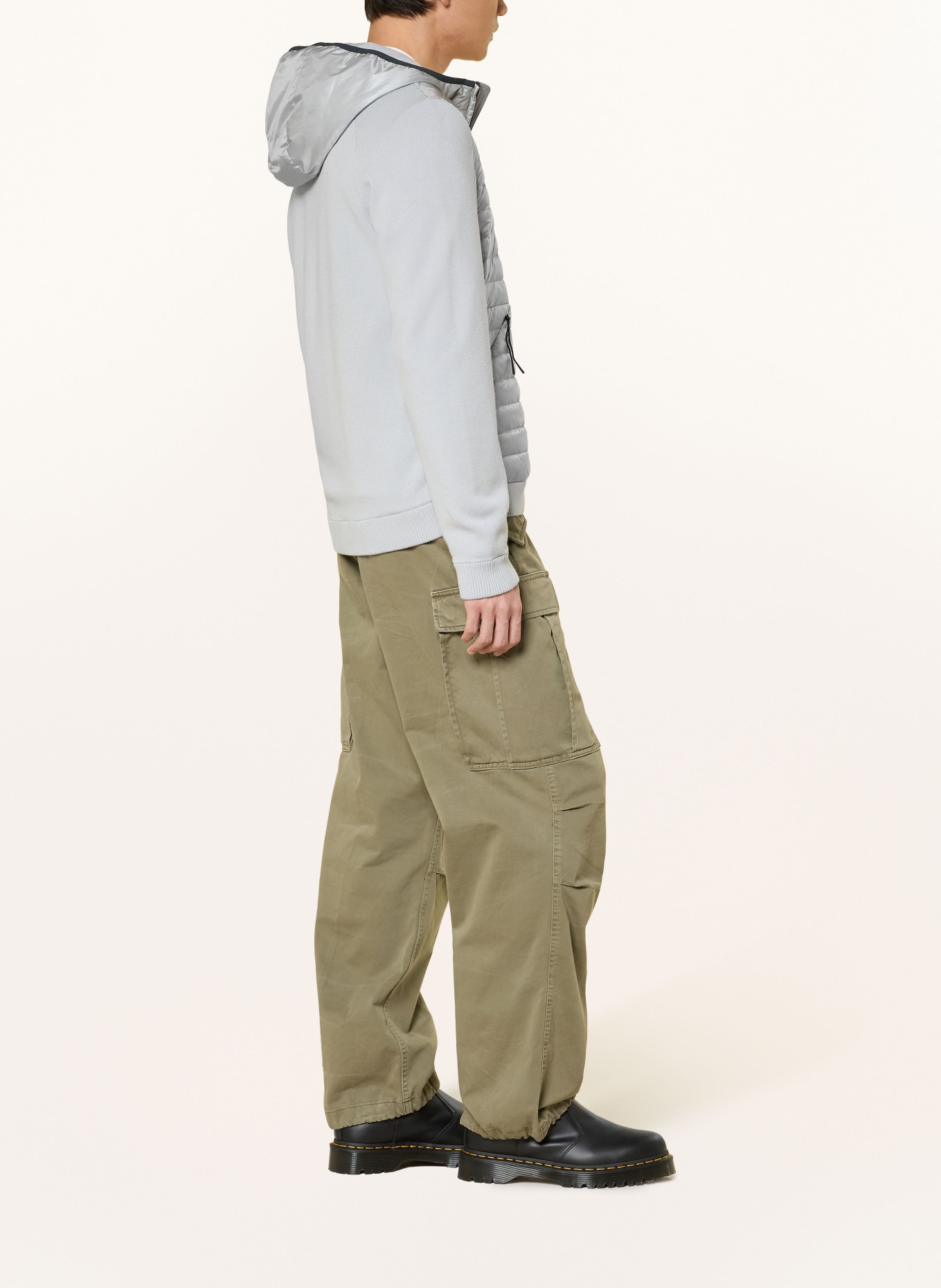 WOOLRICH Daunenjacke ALLEN  im Materialmix: BLAUGRAU