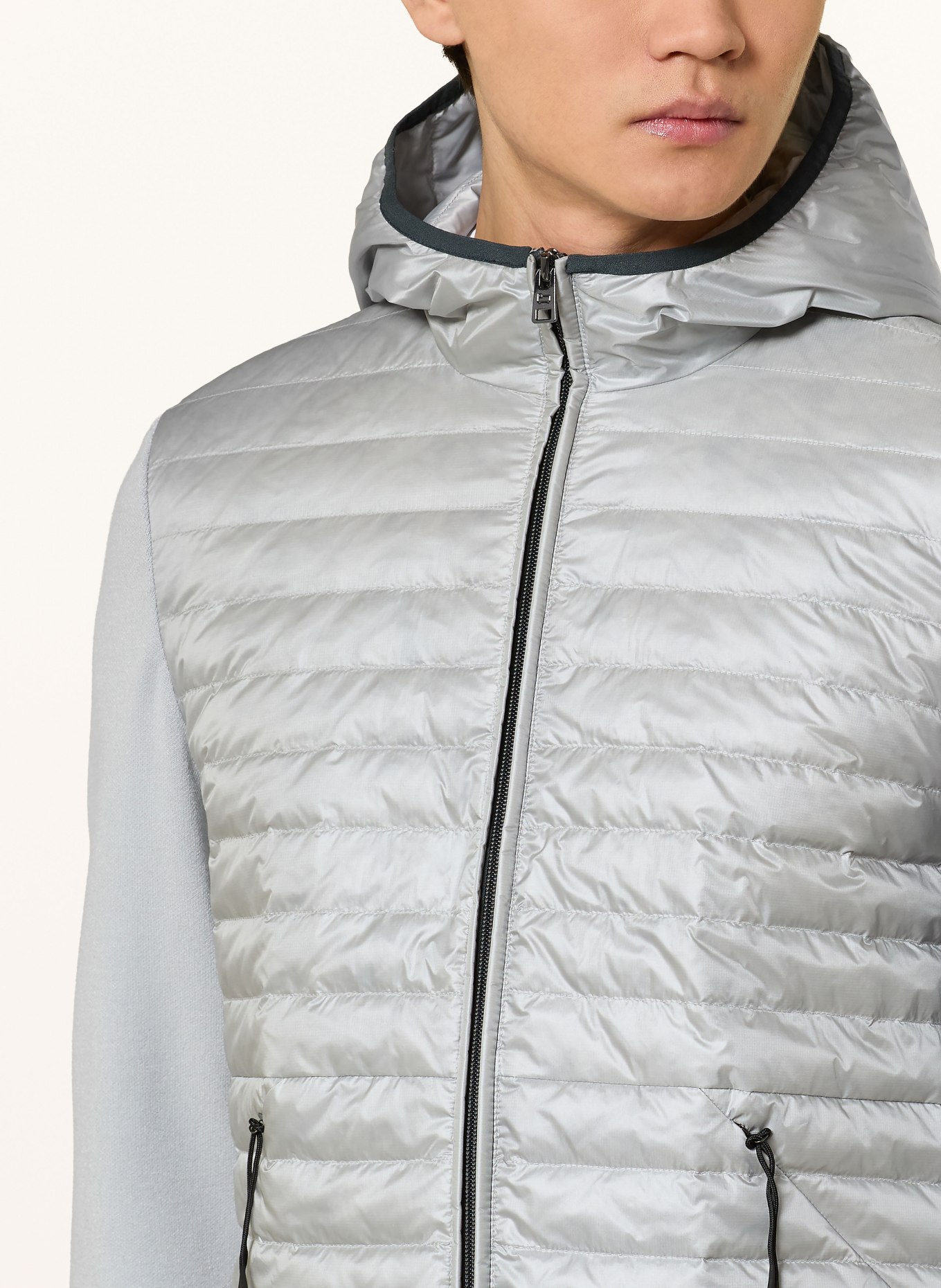 WOOLRICH Daunenjacke ALLEN  im Materialmix: BLAUGRAU