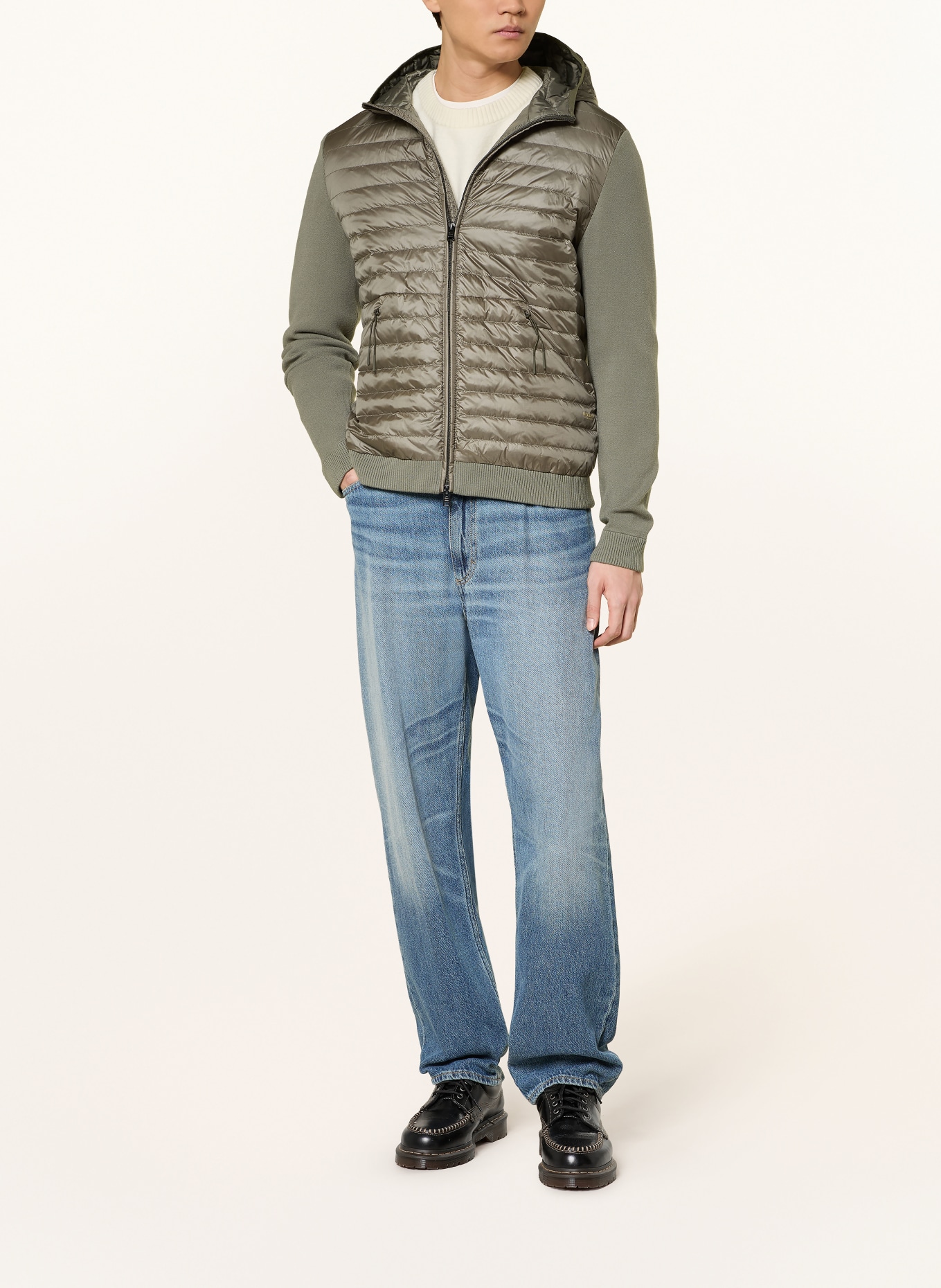 WOOLRICH Daunenjacke ALLEN  im Materialmix: KHAKI