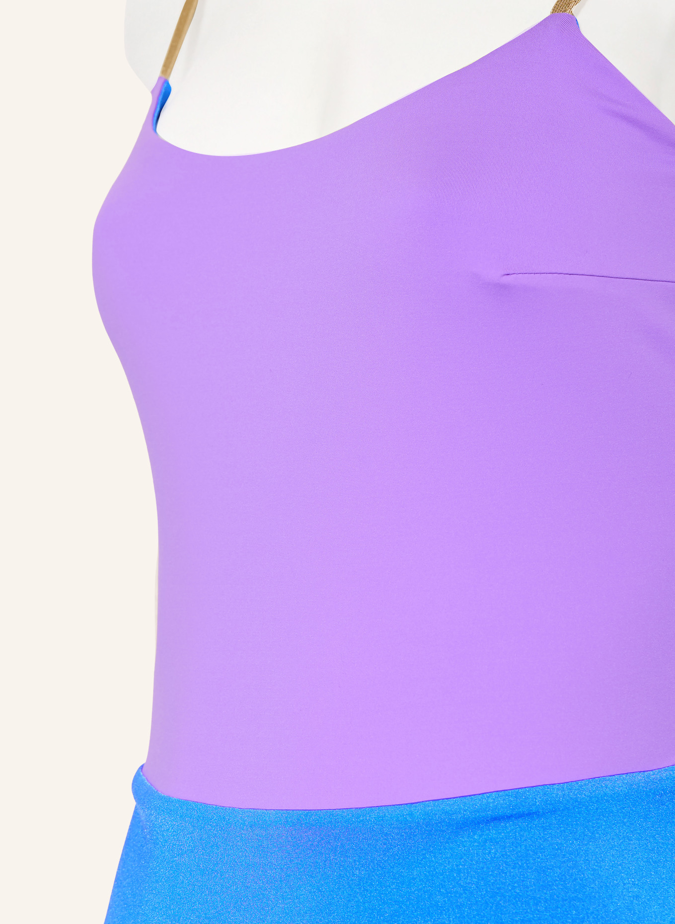 MYMARINI Strój kąpielowy SHINE dwustronny z ochroną UV 50+: NIEBIESKI / JASNOFIOLETOWY