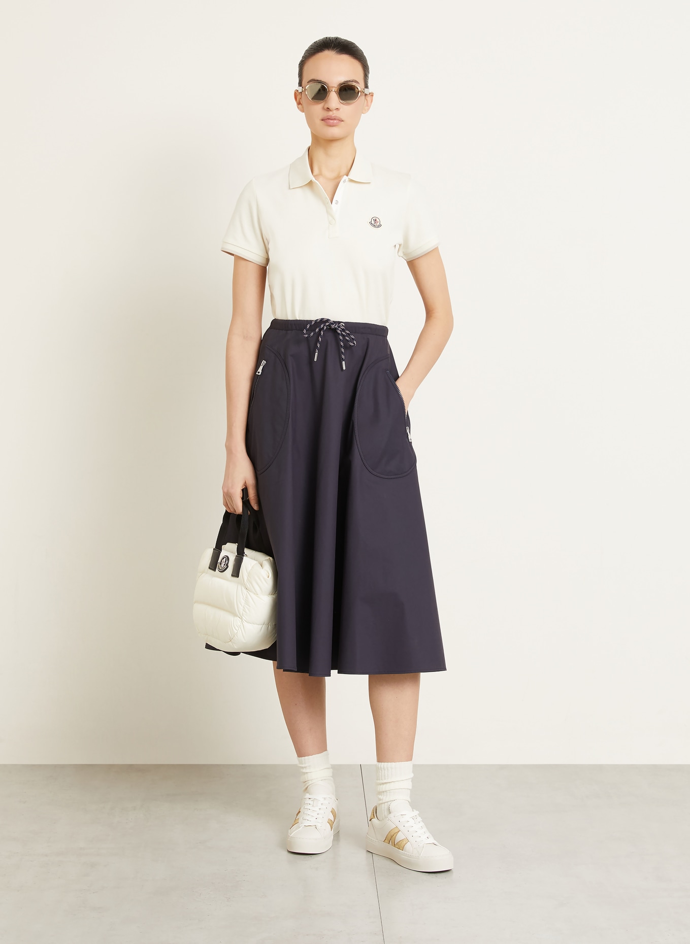 MONCLER Piqué-Poloshirt: ECRU