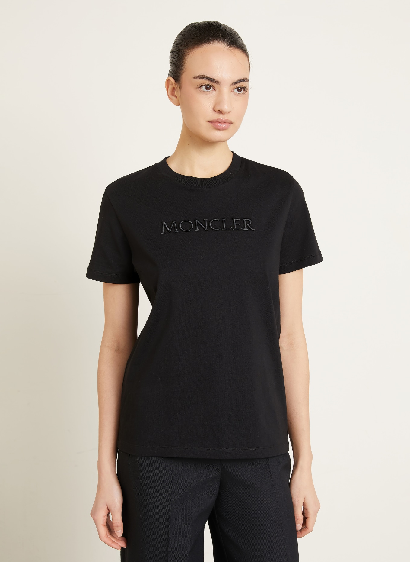 MONCLER tričko: ČERNÁ