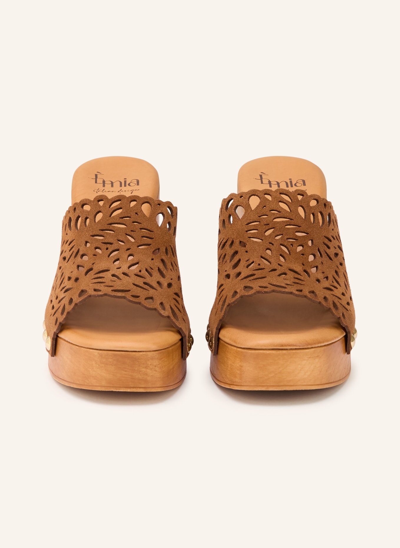 È MIA Platform mules with studs: BROWN