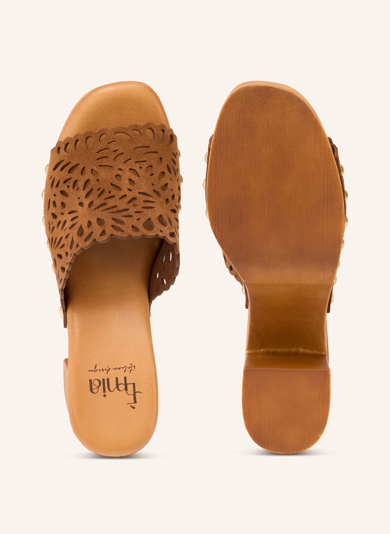 È MIA Platform mules with studs: BROWN