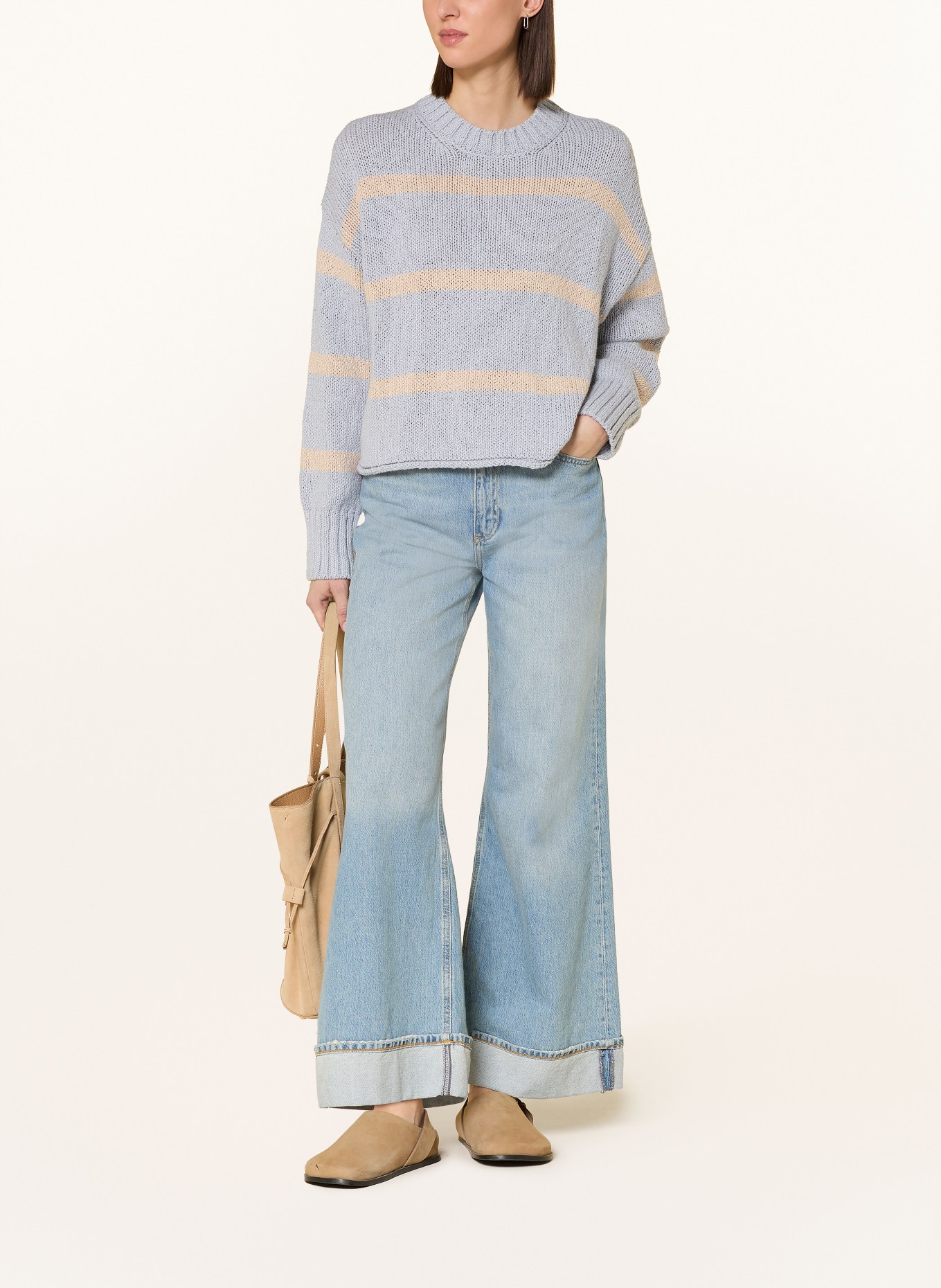 Marc O'Polo sweater: BLUE GRAY / BEIGE