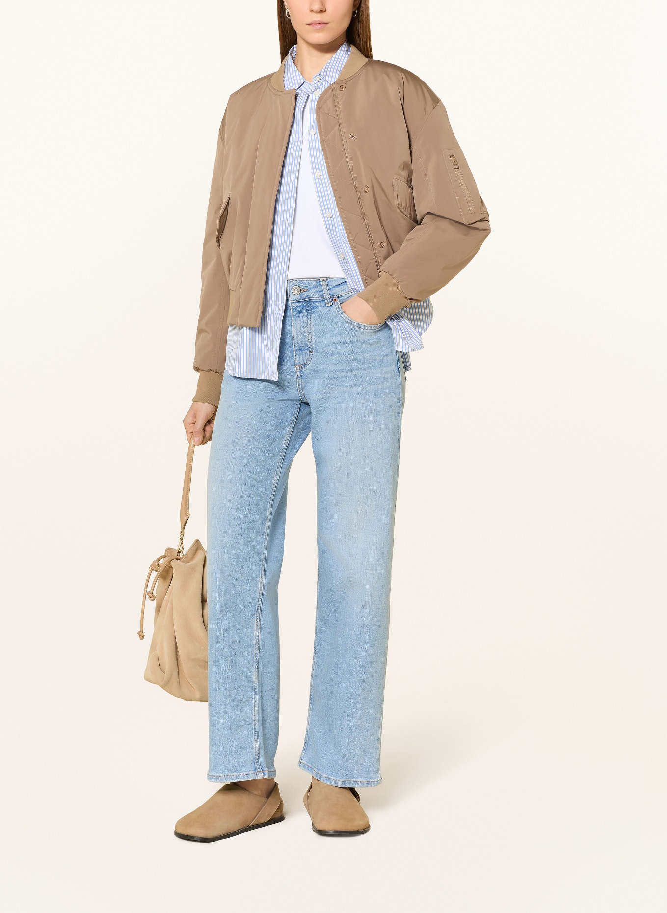 Marc O'Polo Džíny s širokými nohavicemi LINN: 009 Open end light blue wash