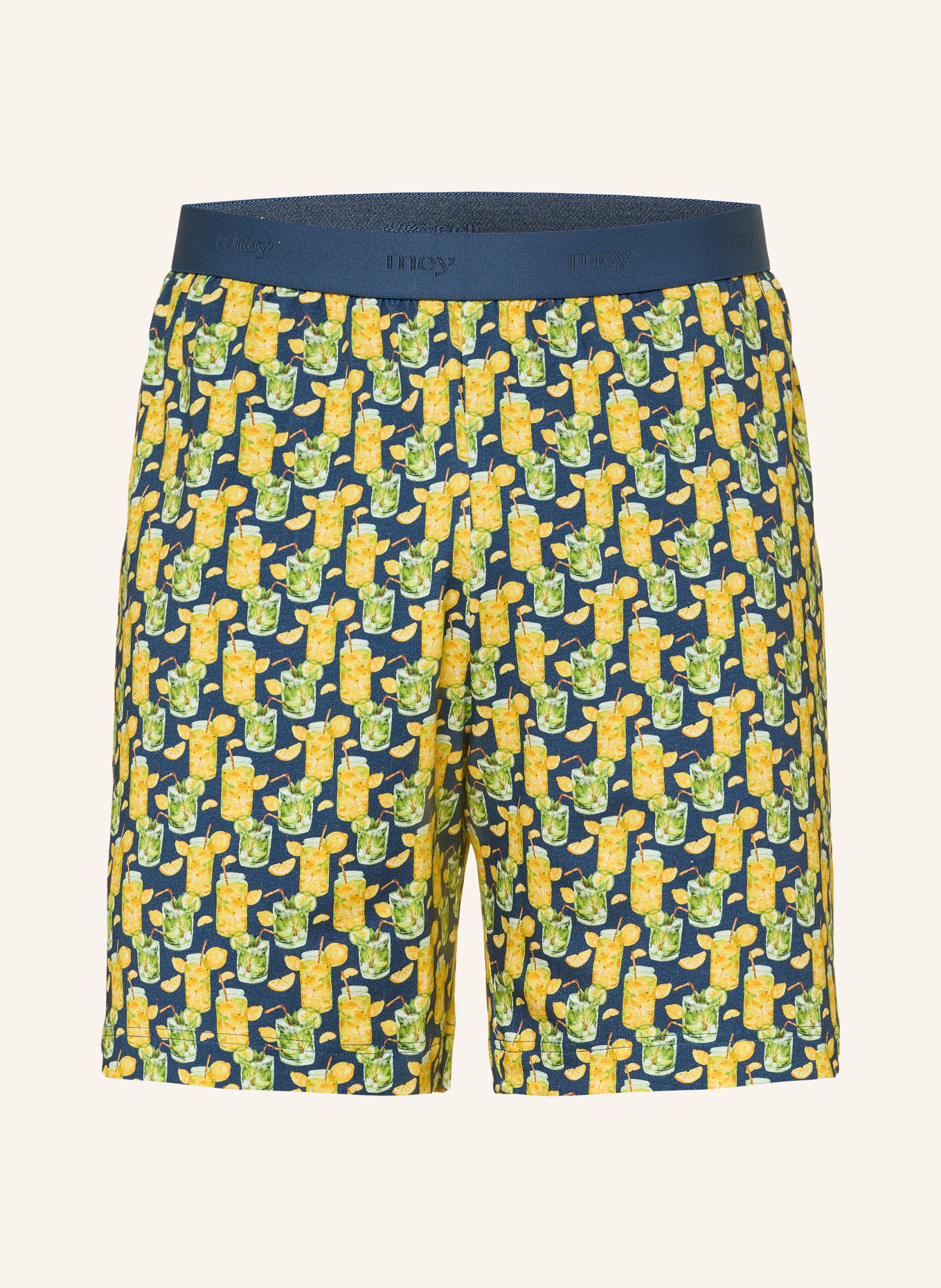 mey Schlafshorts Serie REFRESH BAR: BLAU / GELB / HELLGRÜN