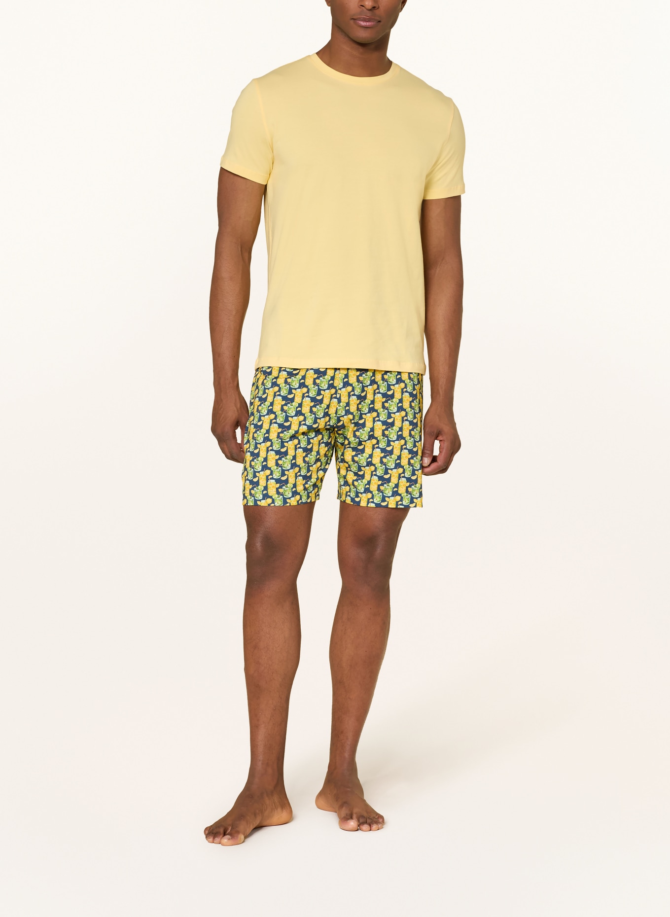 mey Schlafshorts Serie REFRESH BAR: BLAU / GELB / HELLGRÜN