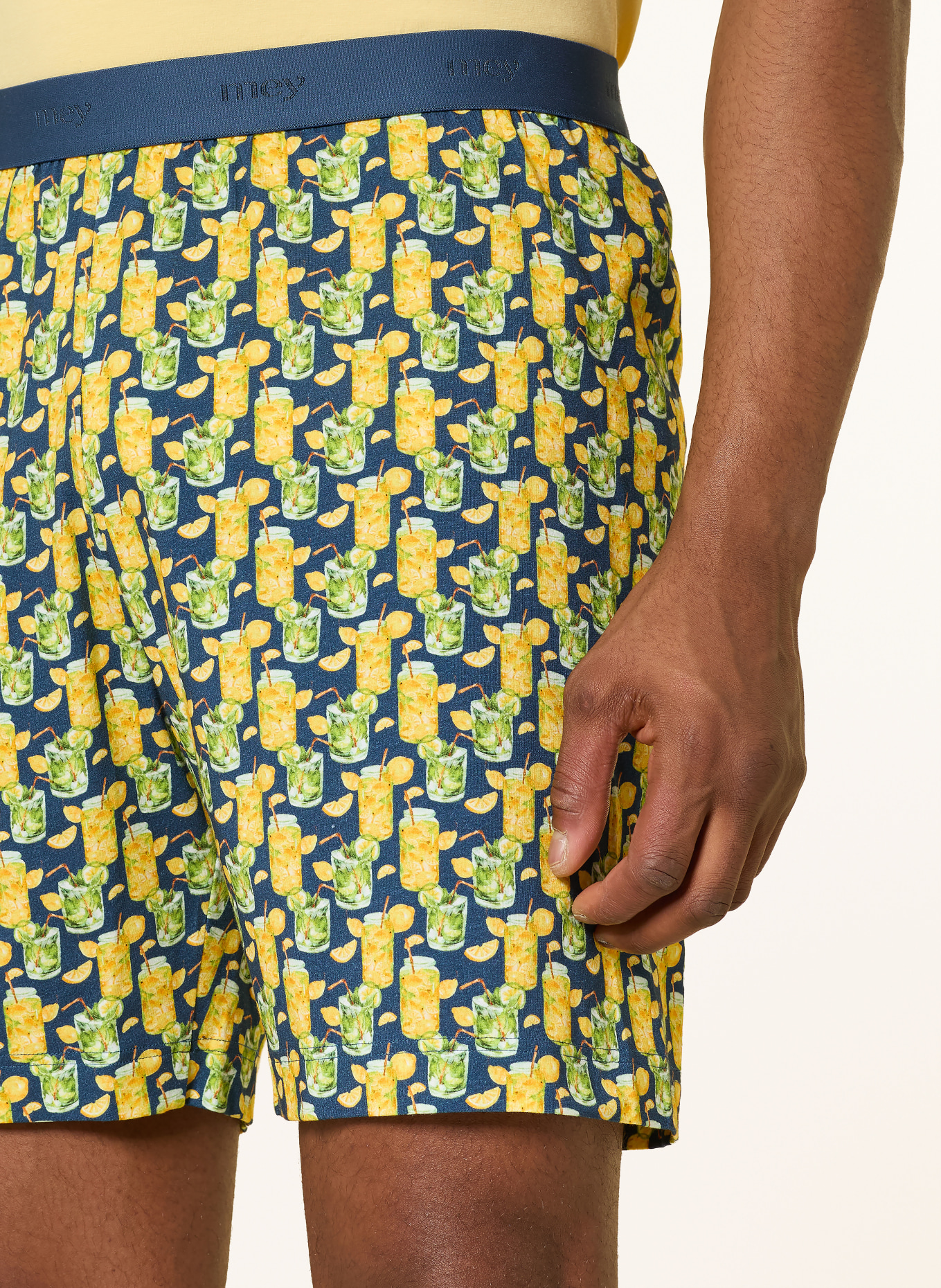 mey Schlafshorts Serie REFRESH BAR: BLAU / GELB / HELLGRÜN