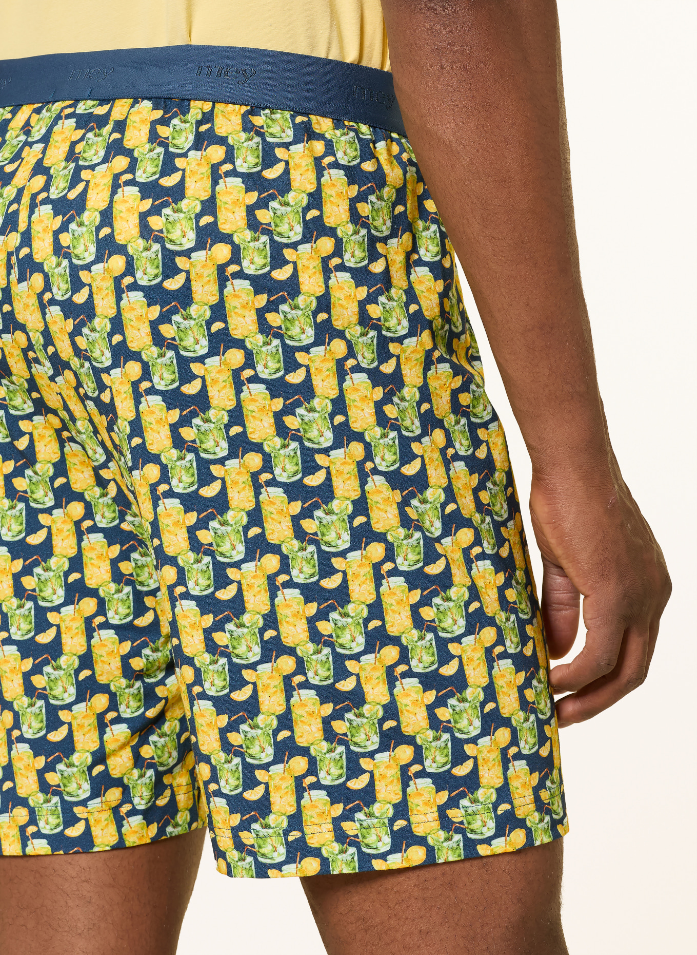 mey Schlafshorts Serie REFRESH BAR: BLAU / GELB / HELLGRÜN