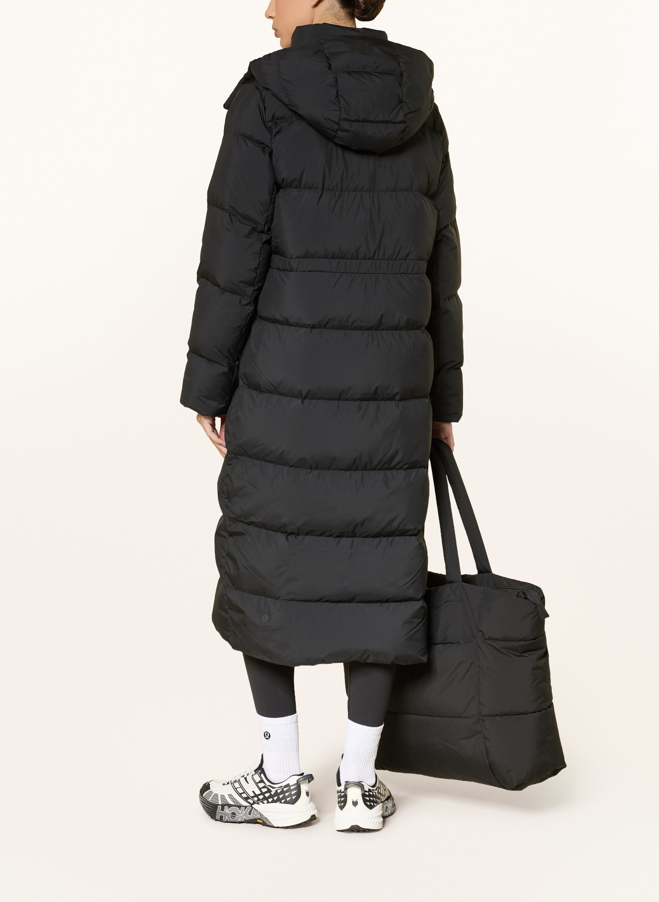 lululemon WUNDER PUFF down coat with detachable hood: BLACK