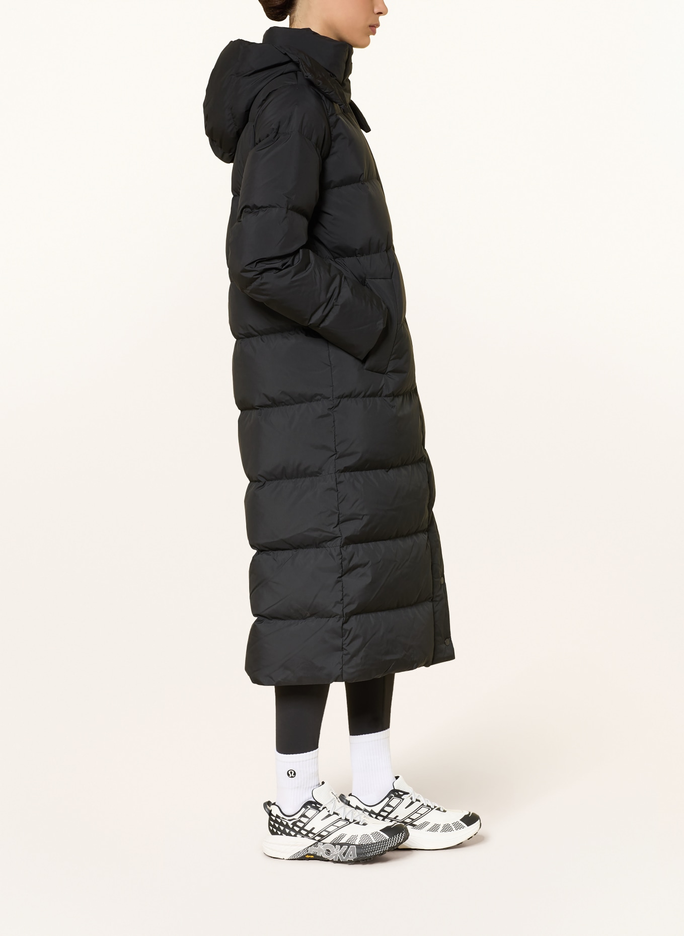 lululemon WUNDER PUFF down coat with detachable hood: BLACK