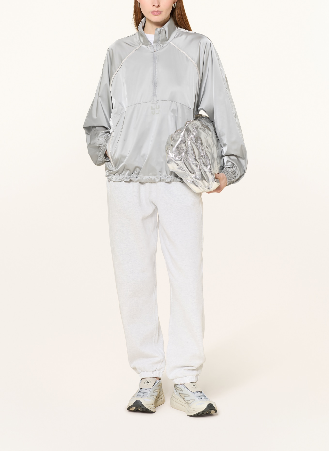 lululemon STRETCH SATIN FLOCKED training jacket: LIGHT GRAY