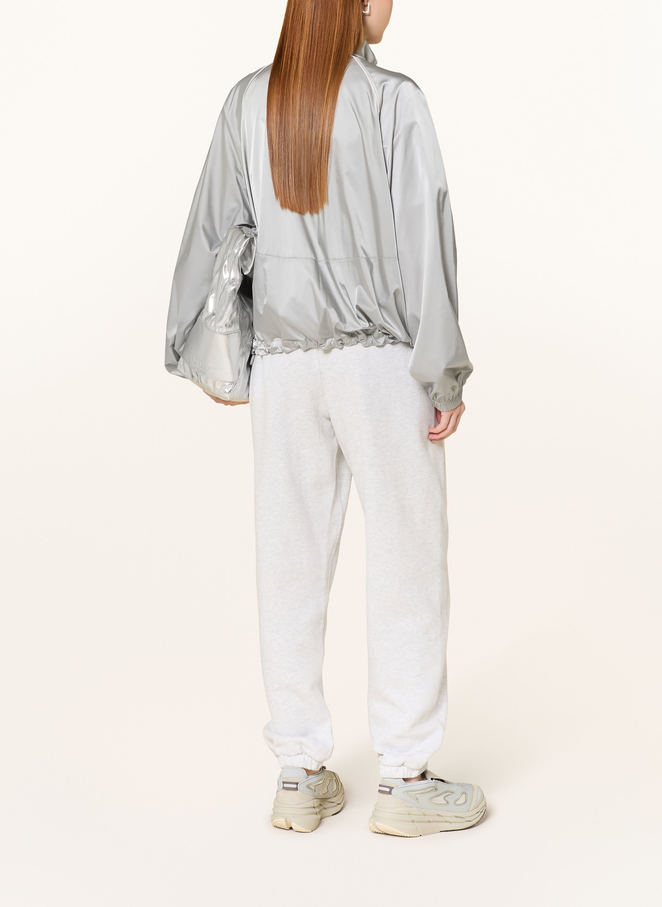 lululemon STRETCH SATIN FLOCKED training jacket: LIGHT GRAY