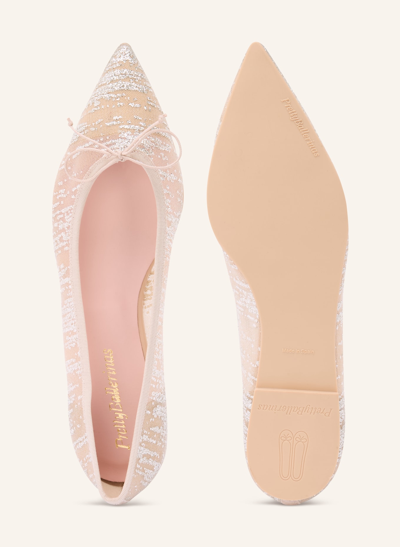 Pretty Ballerinas Ballerinas ELLA mit Glitzergarn: BEIGE