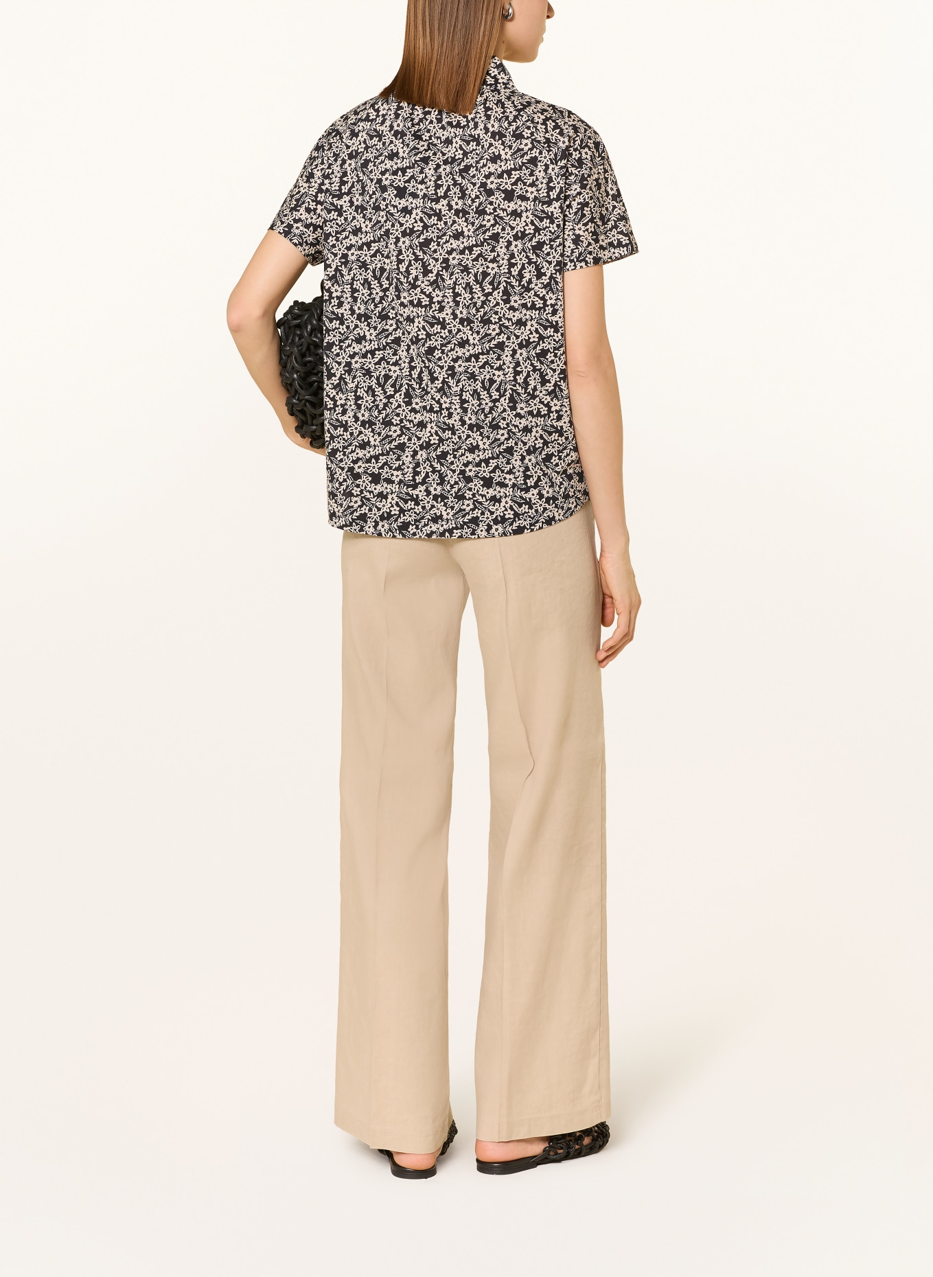 Marc O'Polo Blusenshirt aus Jersey: SCHWARZ / WEISS