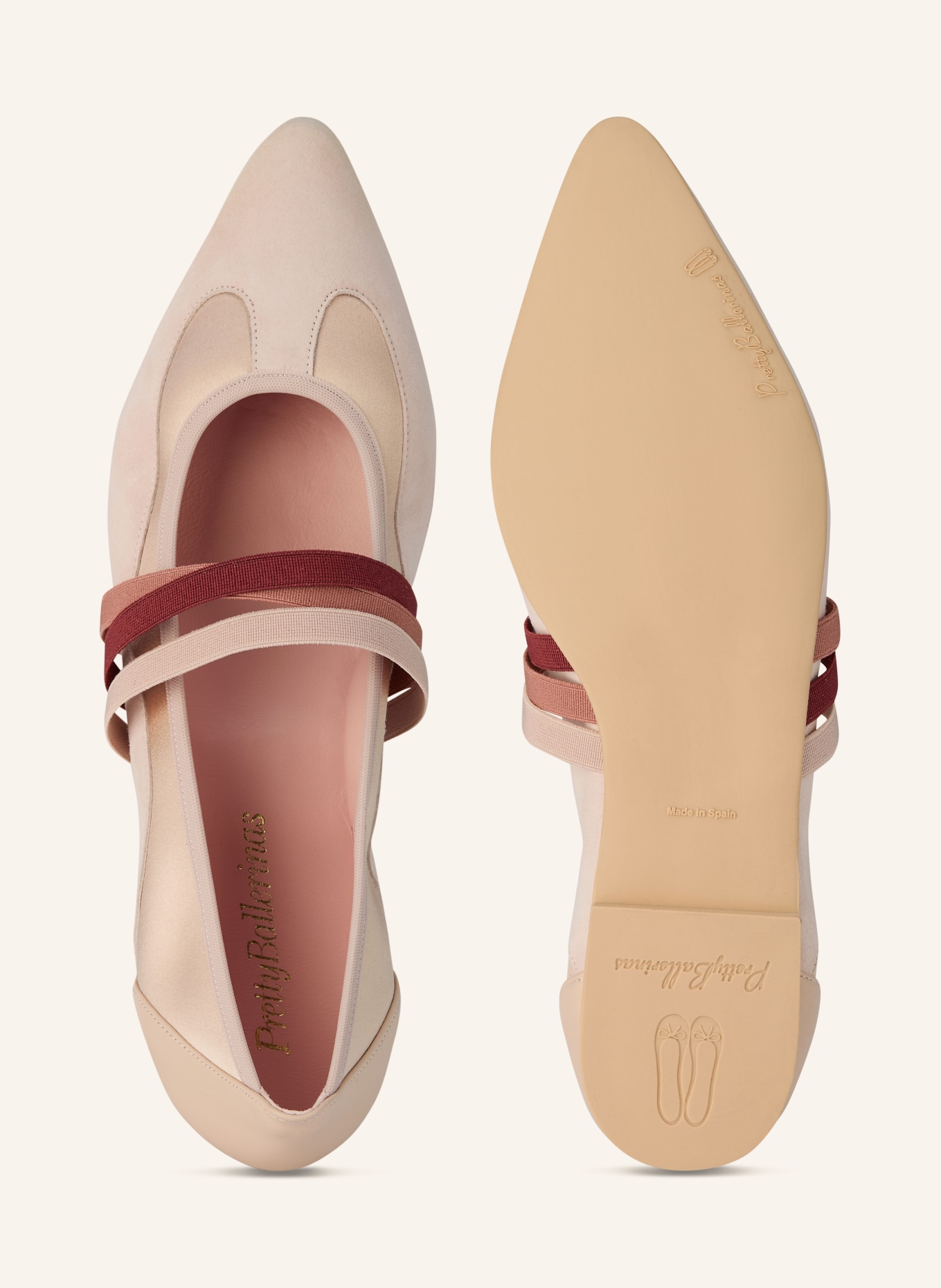 Pretty Ballerinas Mary Jane ballerina flats ANGELIS KASHBA: ROSE / DUSKY PINK