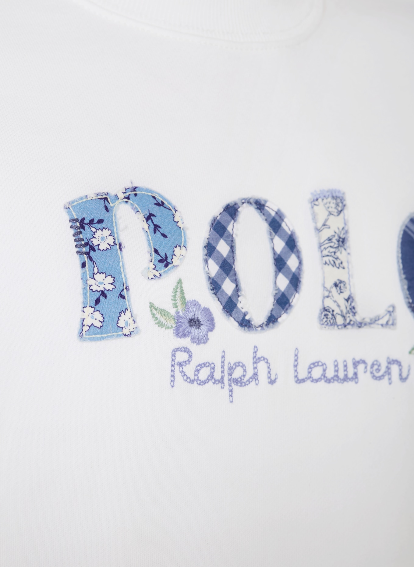 POLO RALPH LAUREN Sweatshirt: ECRU / HELLBLAU