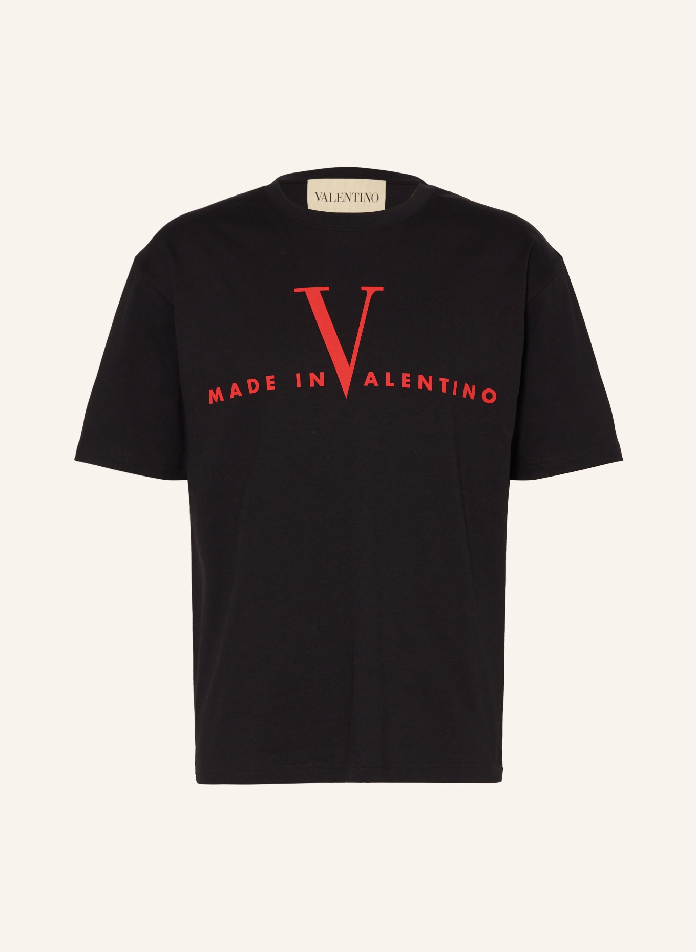 VALENTINO koszulka: CZARNY / CZERWONY