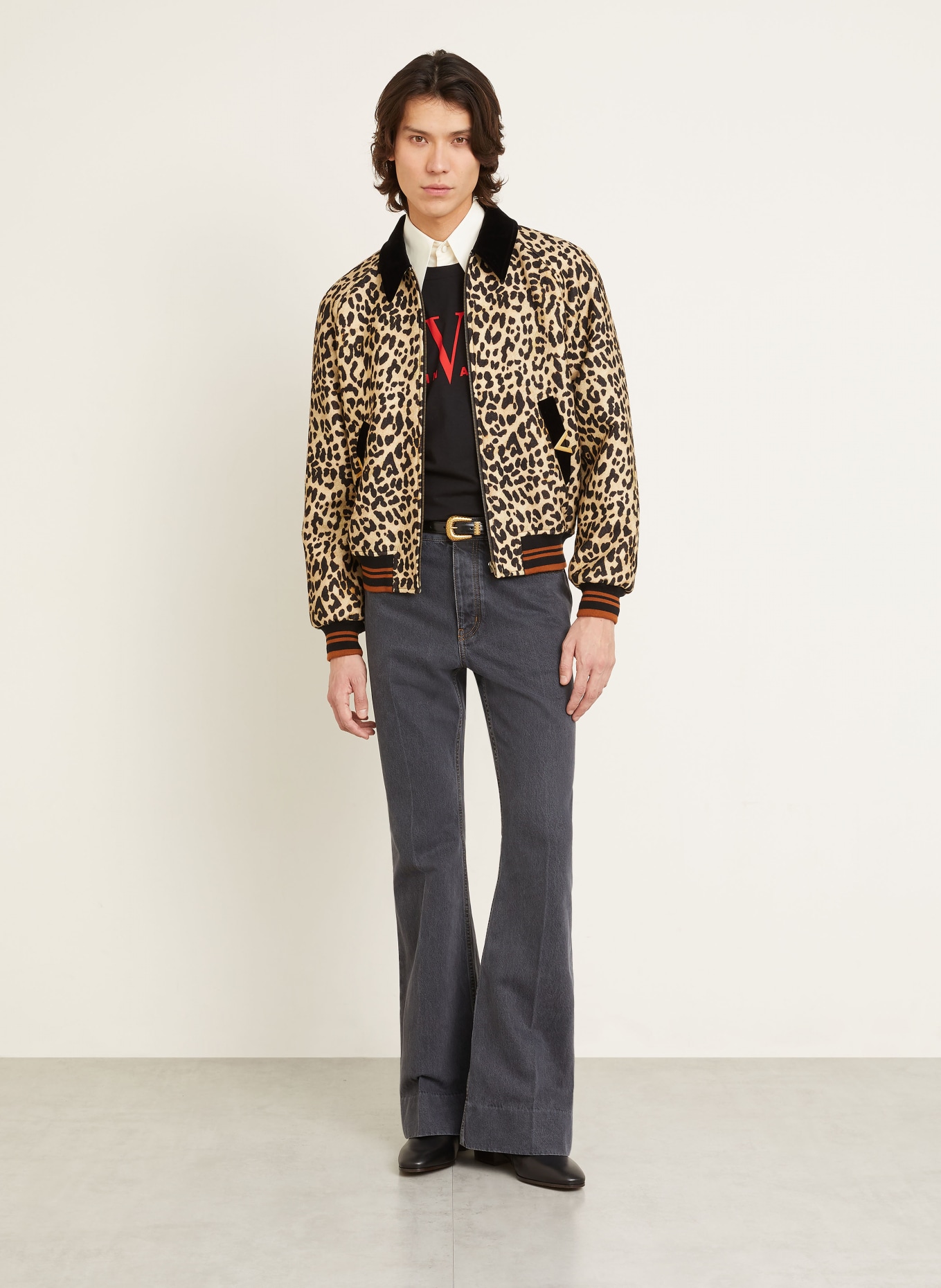 VALENTINO koszulka: CZARNY / CZERWONY