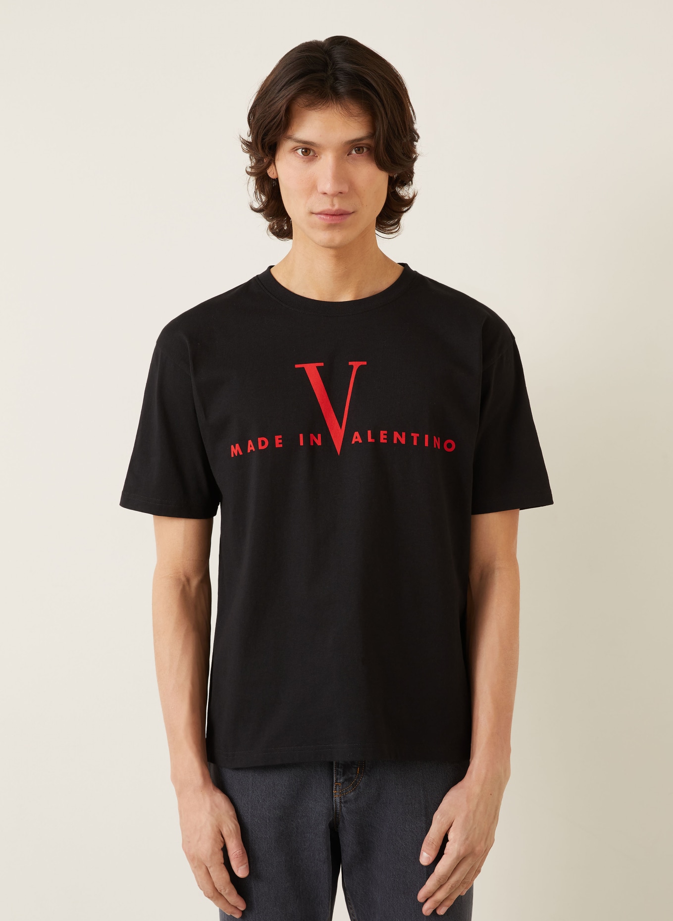 VALENTINO koszulka: CZARNY / CZERWONY