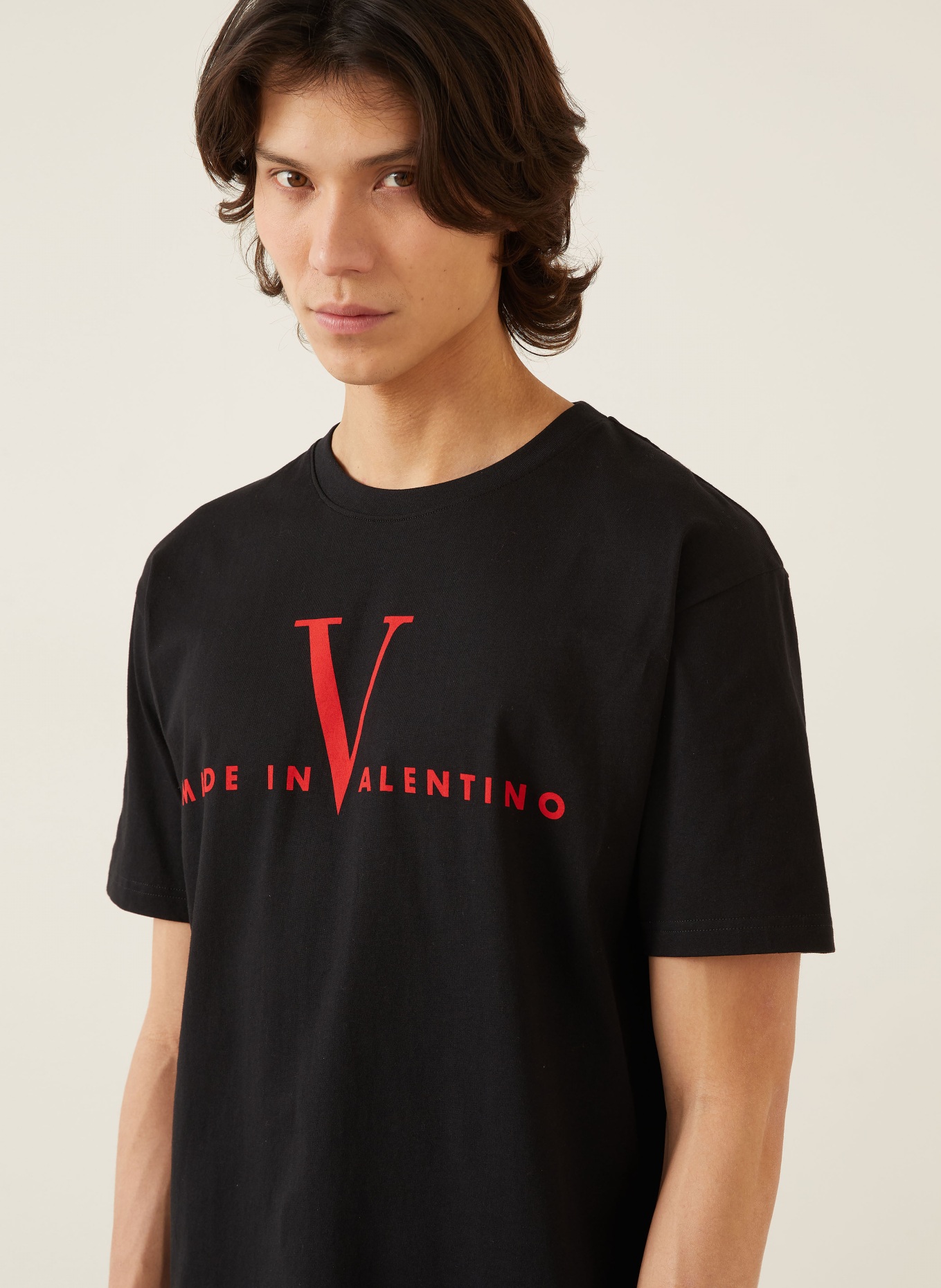 VALENTINO koszulka: CZARNY / CZERWONY